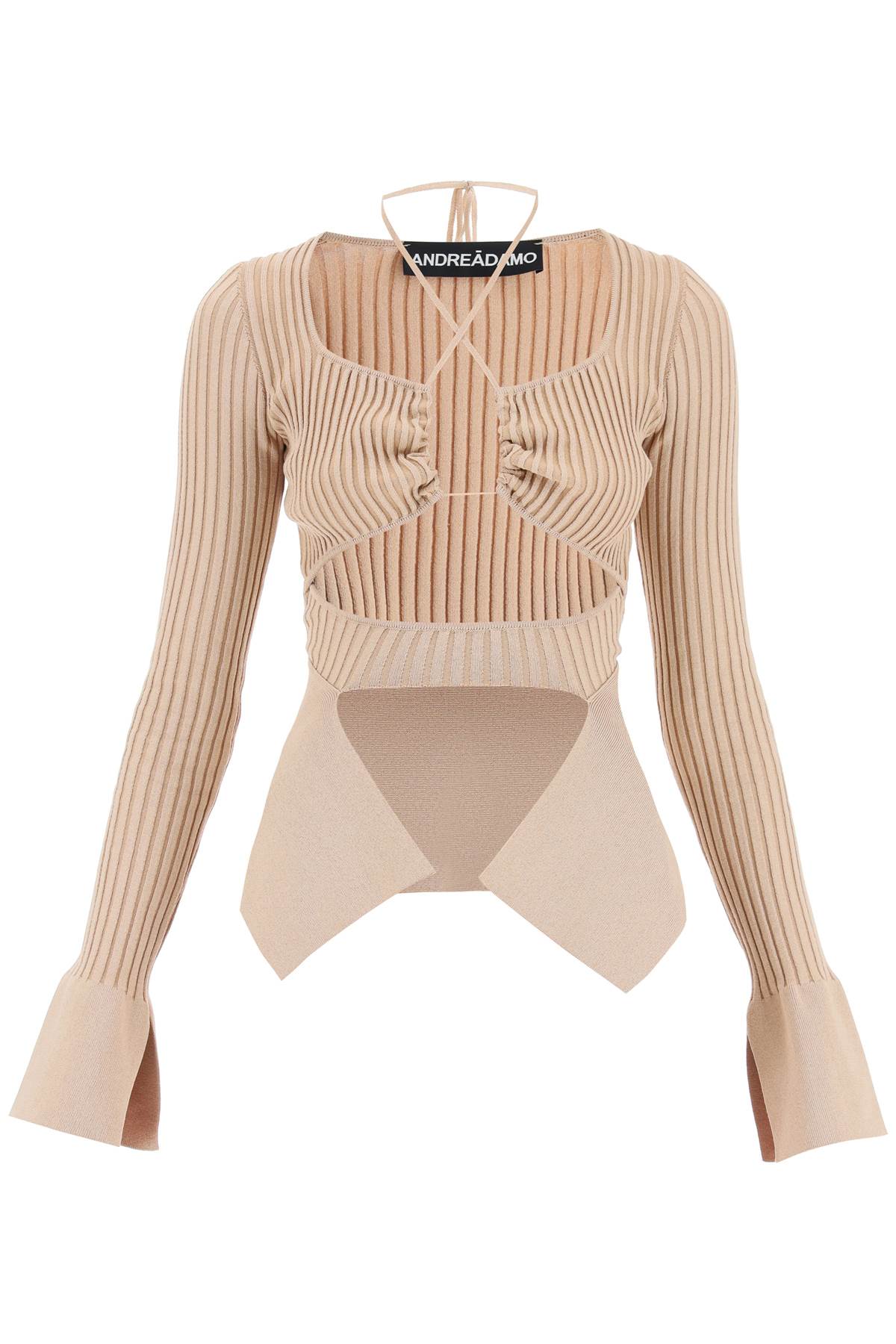 ANDREADAMO Ribbed Knit Top With Cut-out