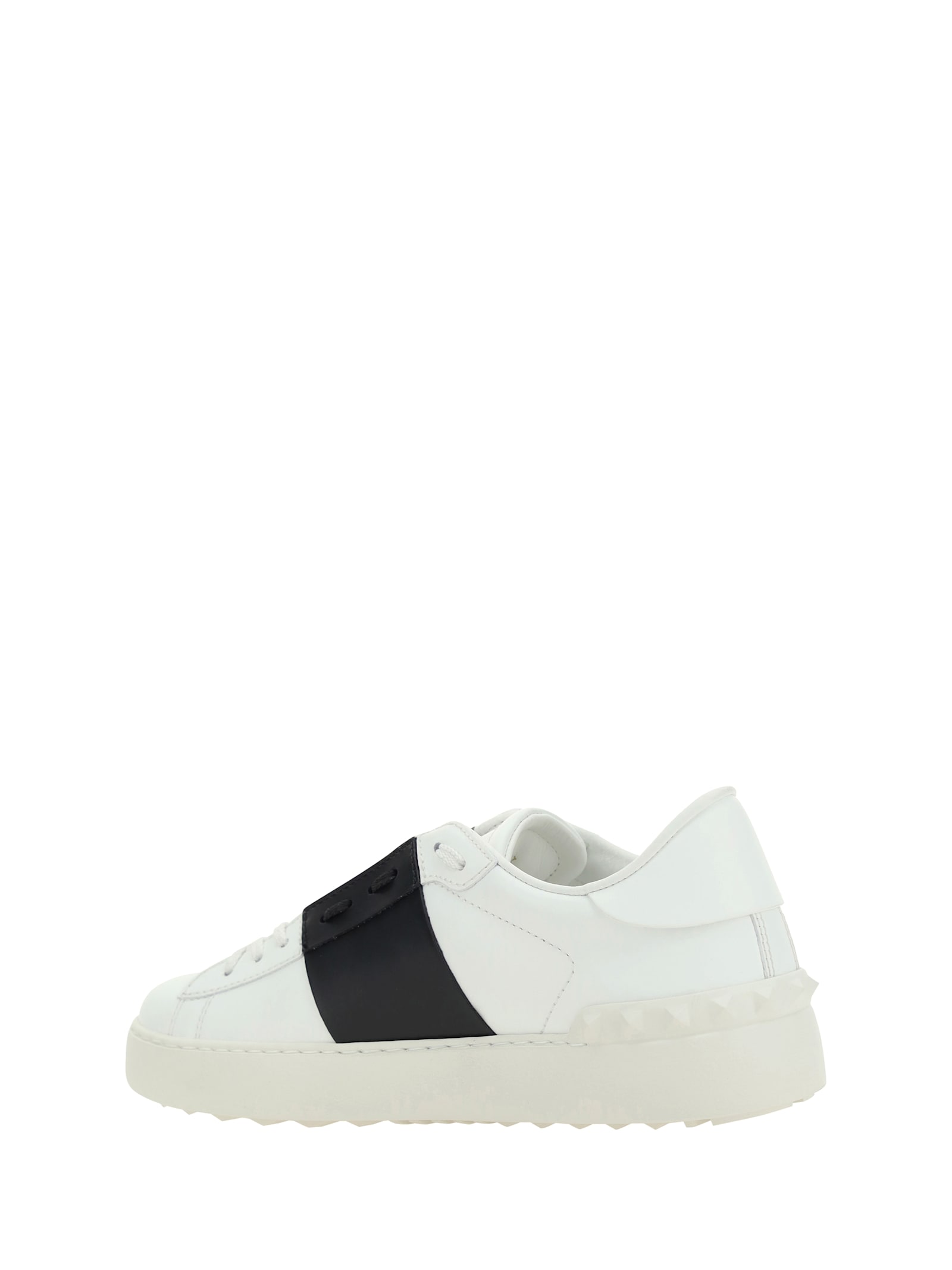 Valentino Rockstud Untitled Sneakers In Bianco/nero/bianco