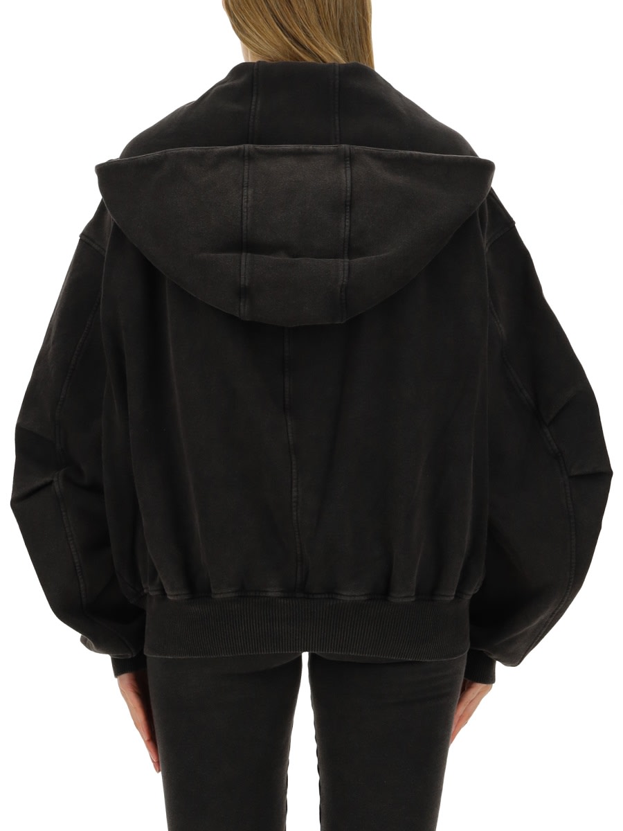 Shop Attico Zip Sweatshirt. In Black