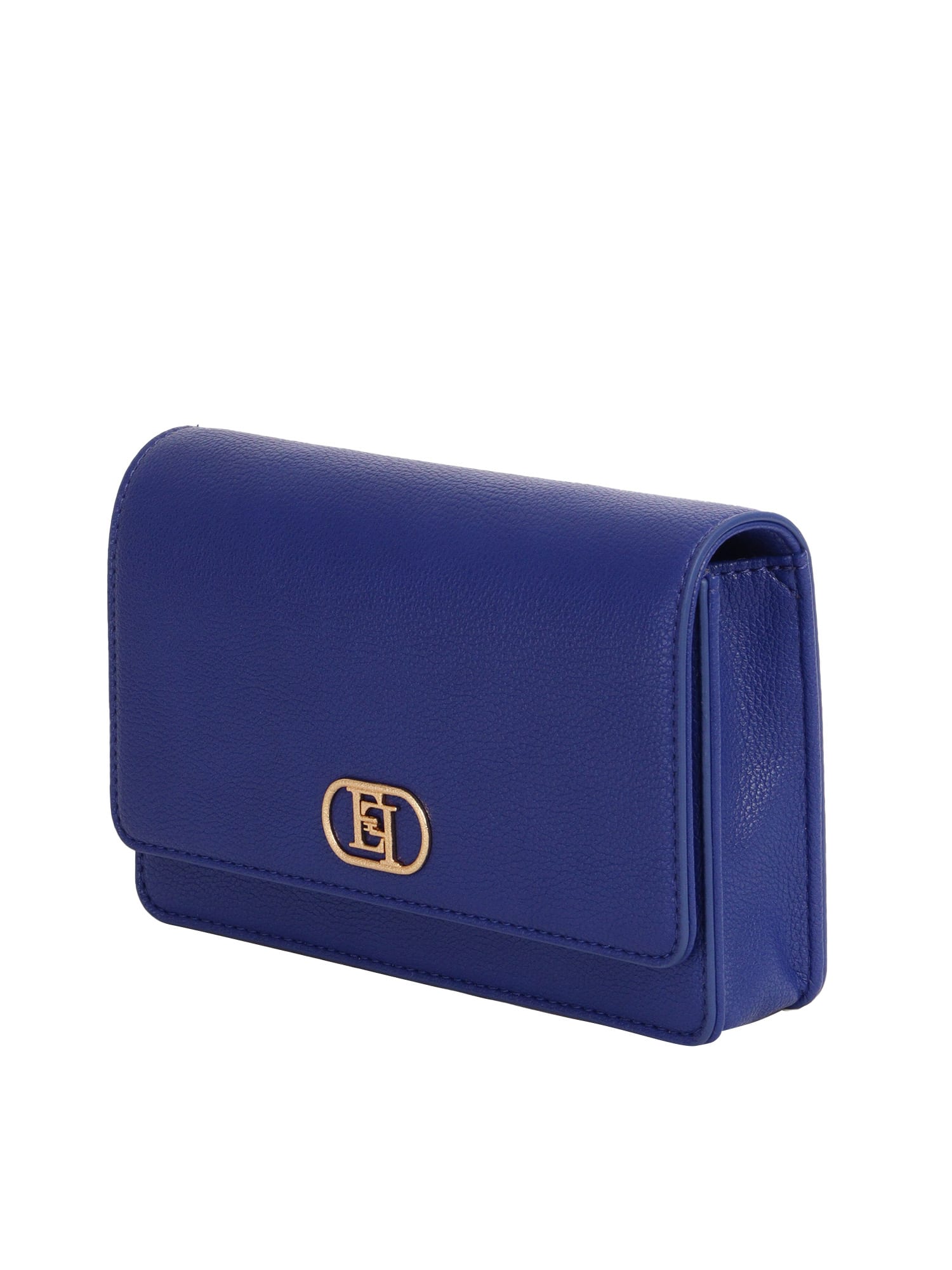 Shop Elisabetta Franchi Blue Shoulder Bag