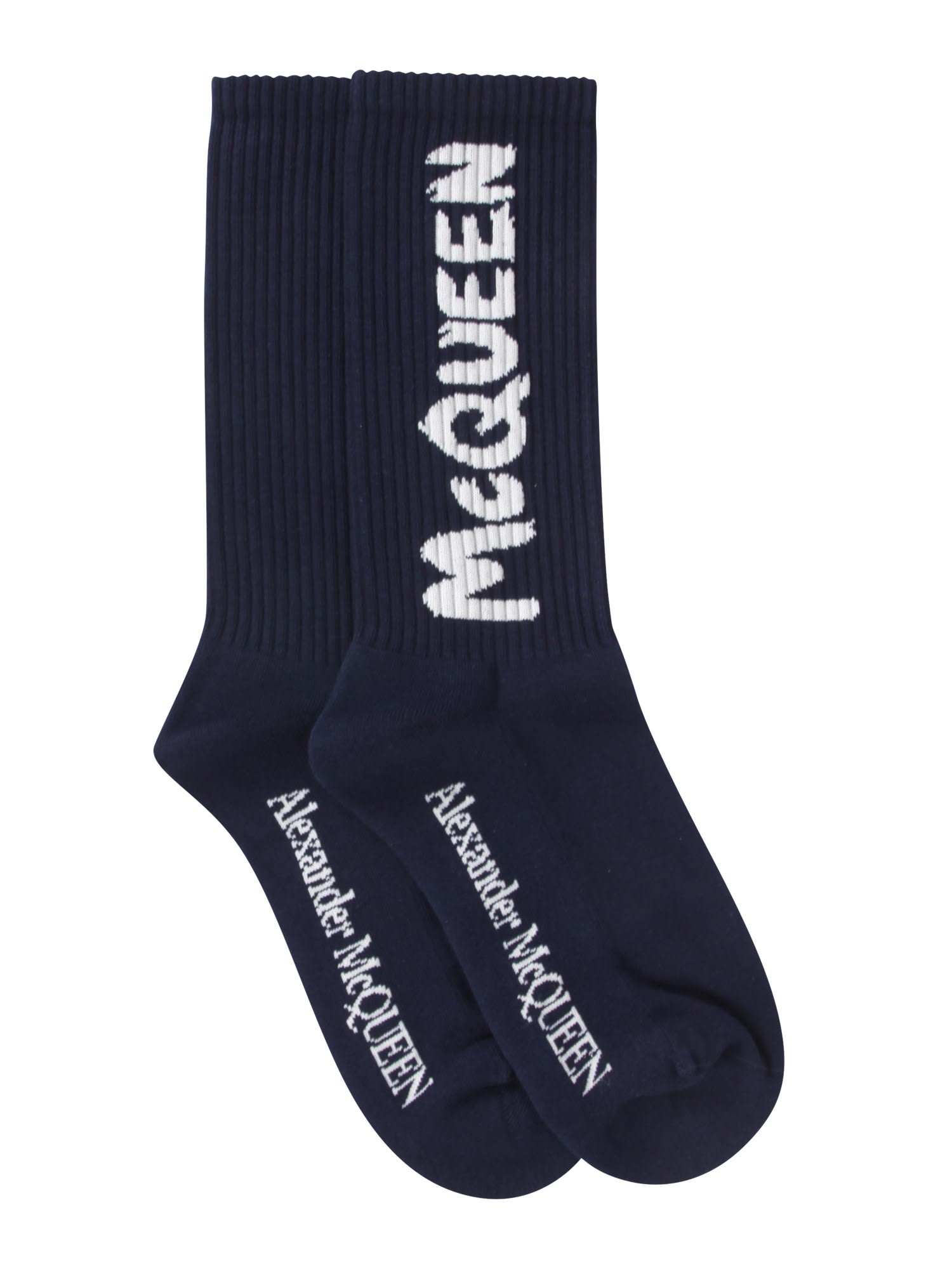 Alexander McQueen Socks With Graffiti Logo