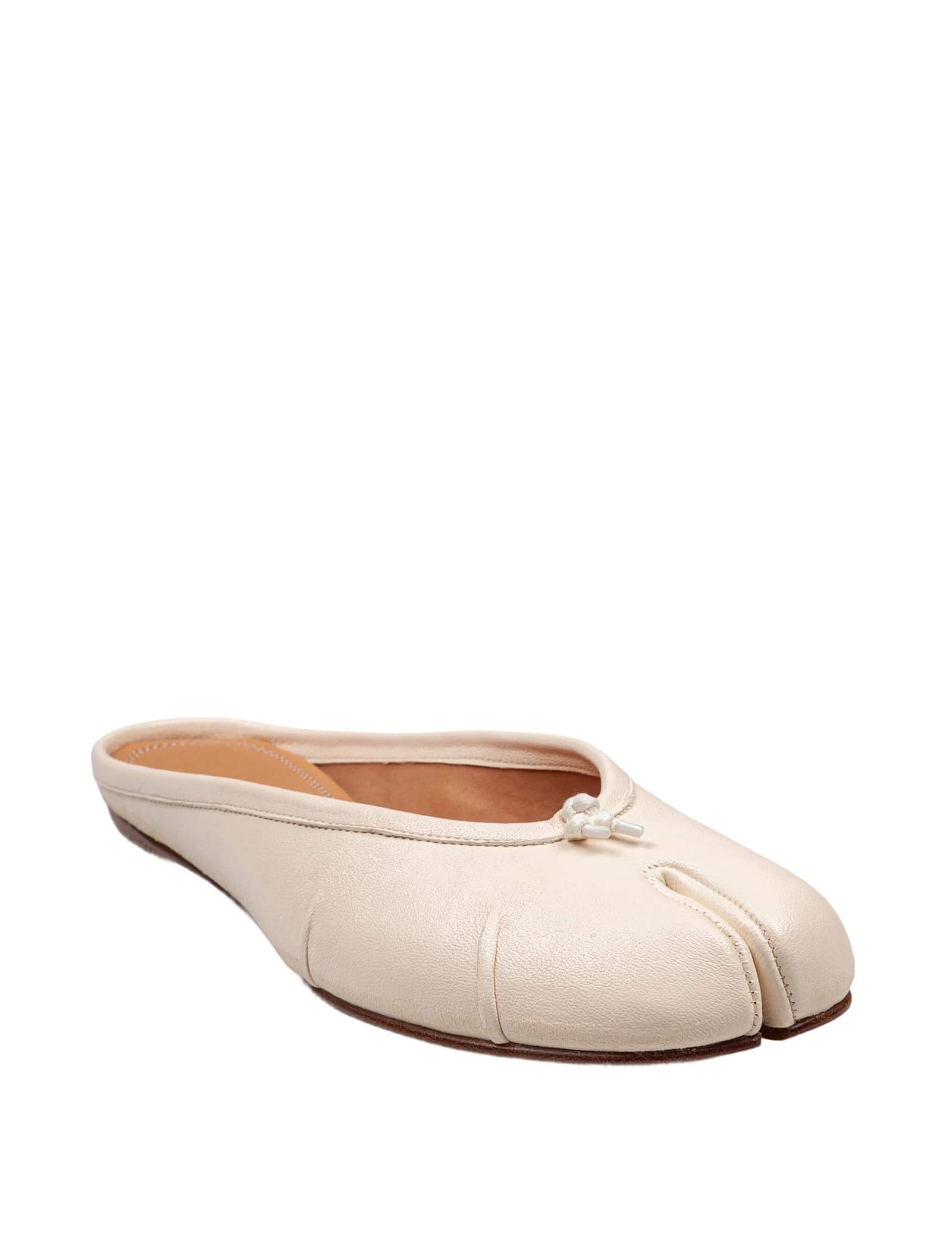 MAISON MARGIELA BALLERINA MULE IN MILK COLOR LEATHER