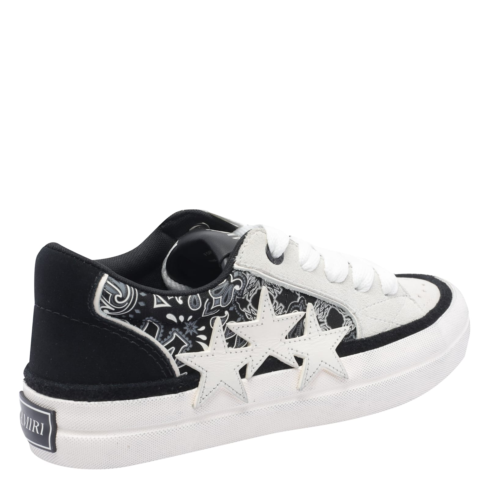 Amiri Sunset Skate Paisley-printed Suede Sneakers In Black