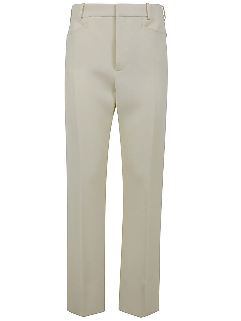Shop Tom Ford Wool And Silk Blend Twill Tailored Pants In Ecru