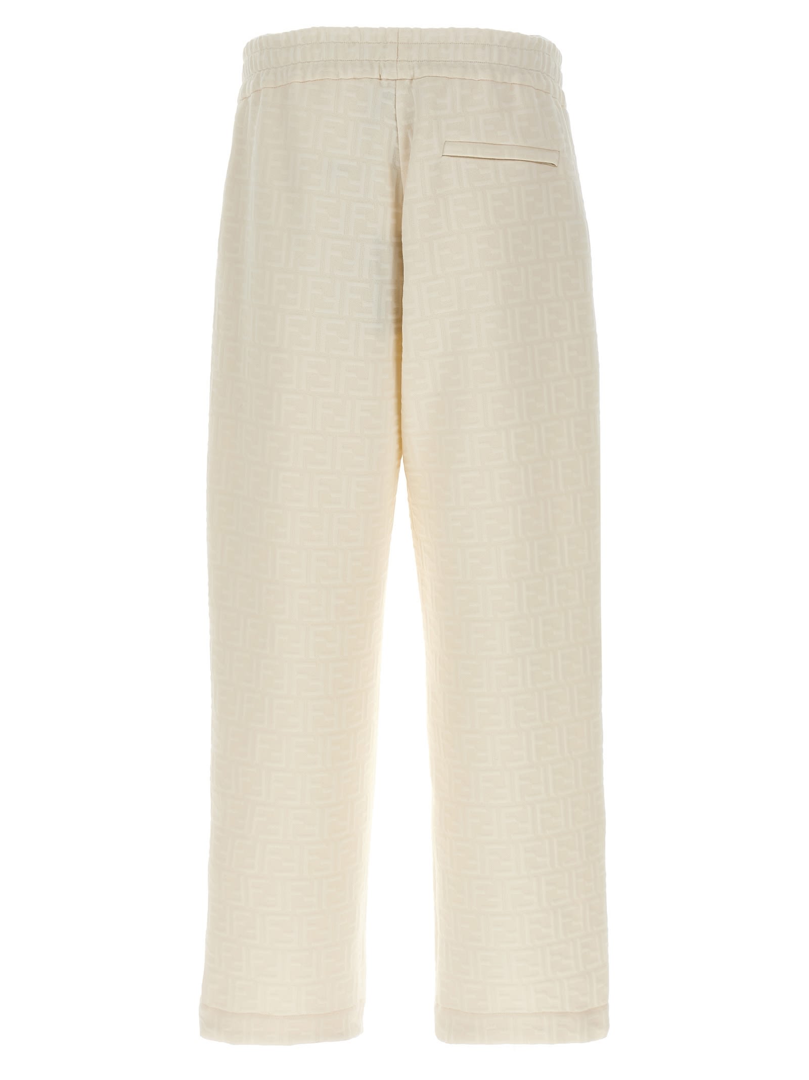 Fendi Monogram Joggers Featuring All-over Pattern In White