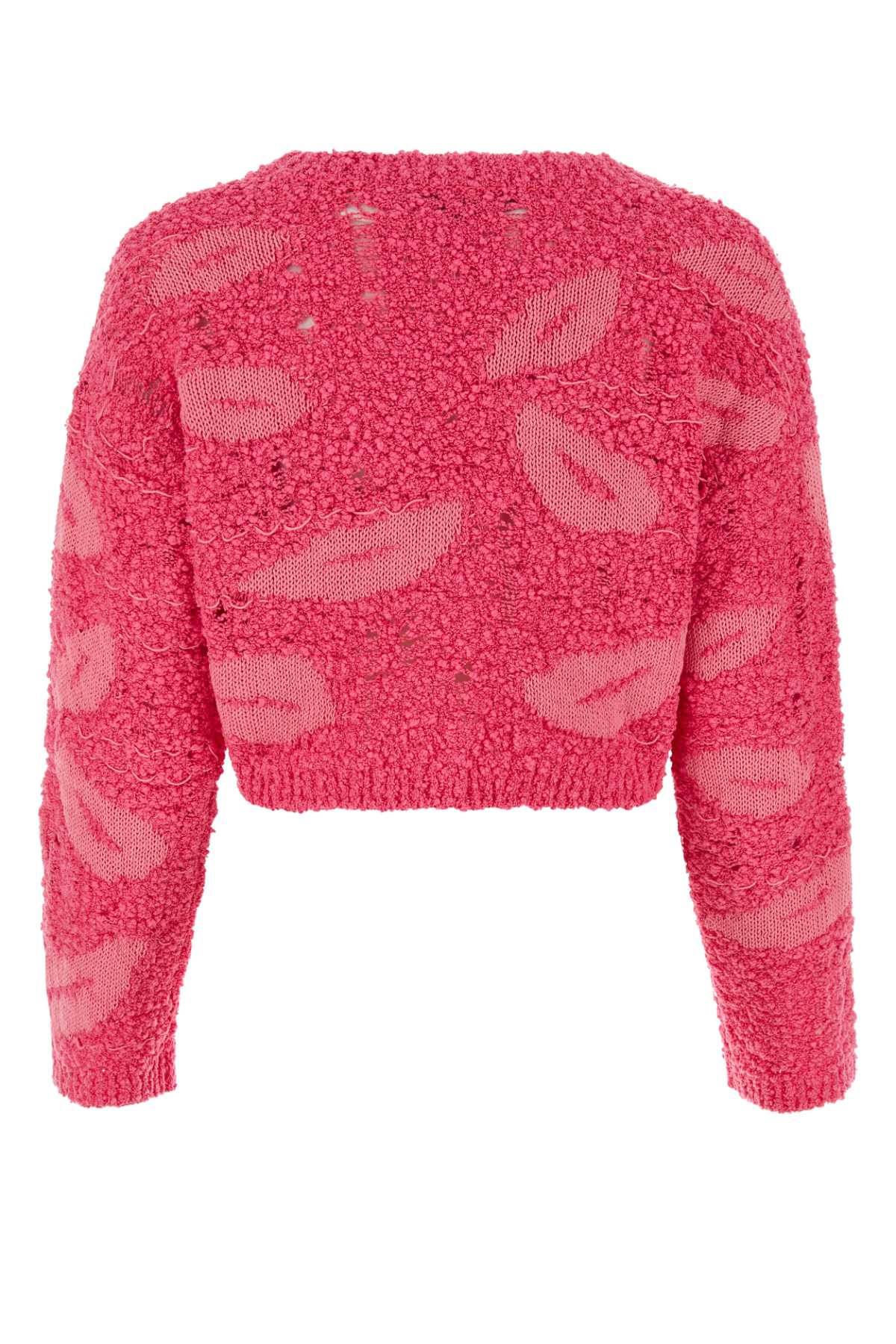 Shop Marco Rambaldi Embroidered Cotton Blend Sweater In Fucsia