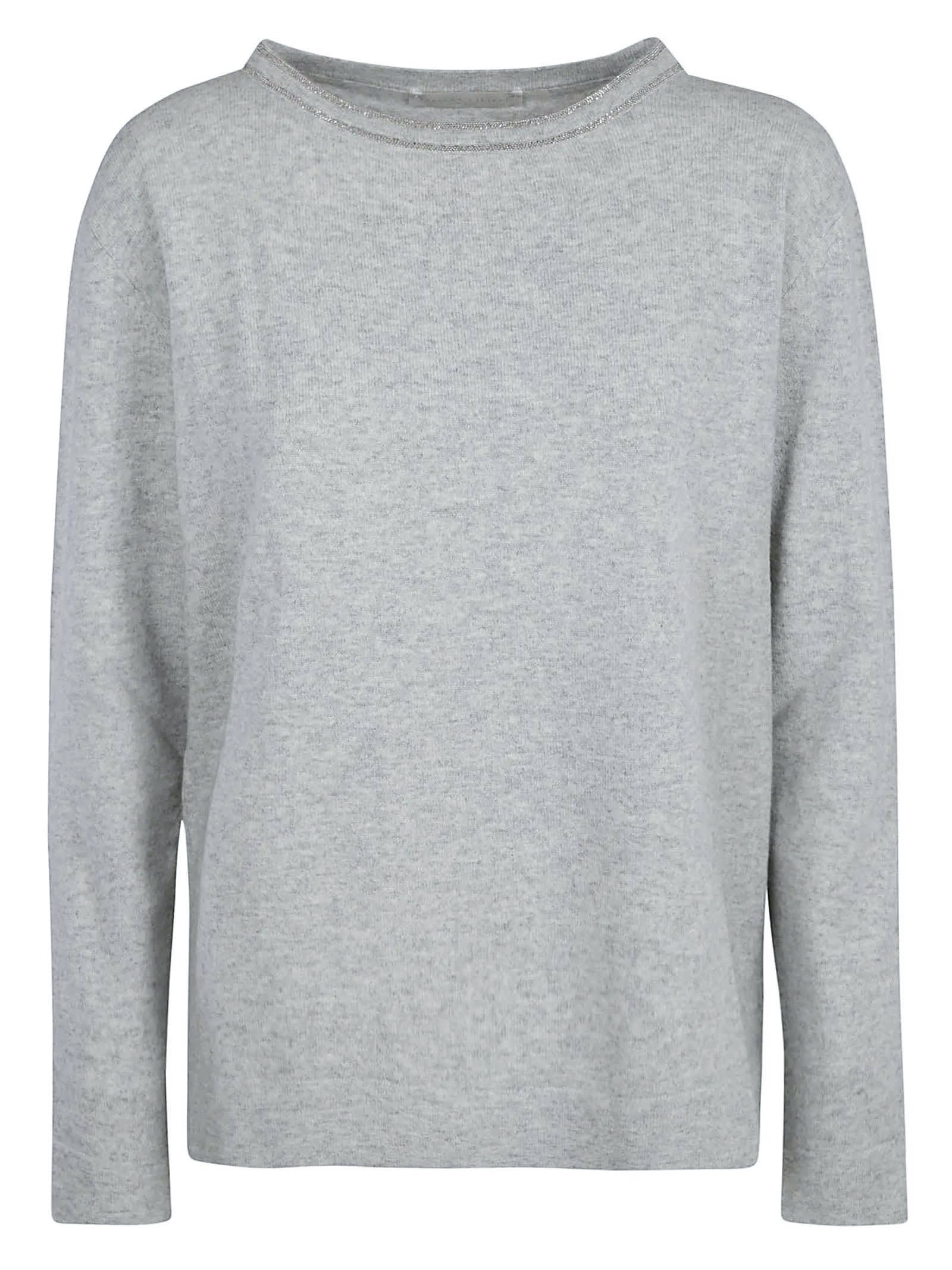 Fabiana Filippi Grey Silk-wool-cashmere Blend Sweater