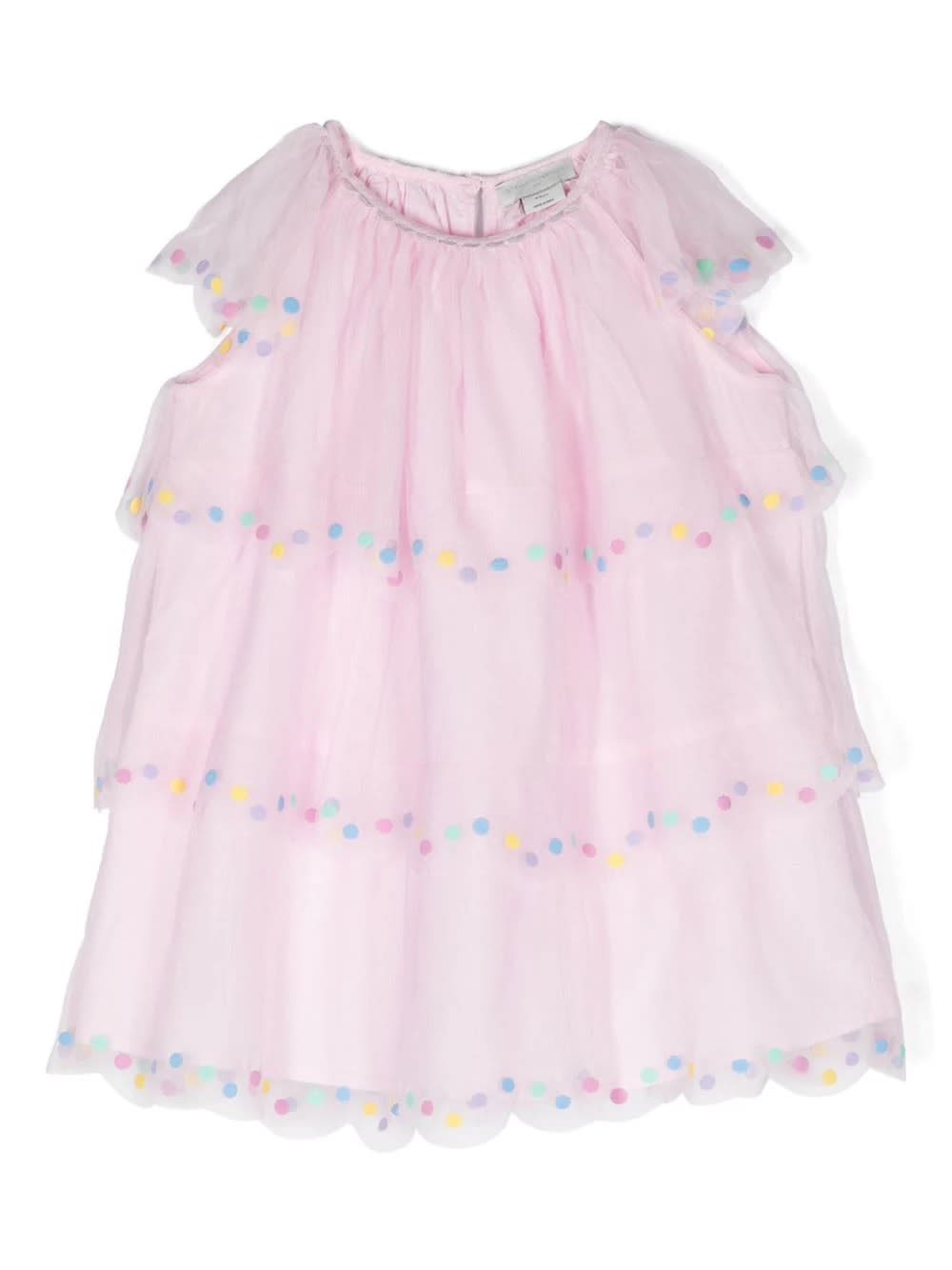 Shop Stella Mccartney Confetti Polka Dot Layered Dress In Pink