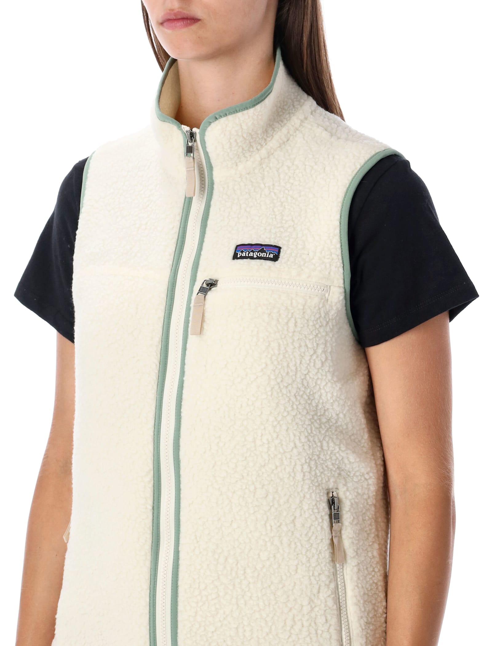 Patagonia High-neck Zip-front Vest In Neutral
