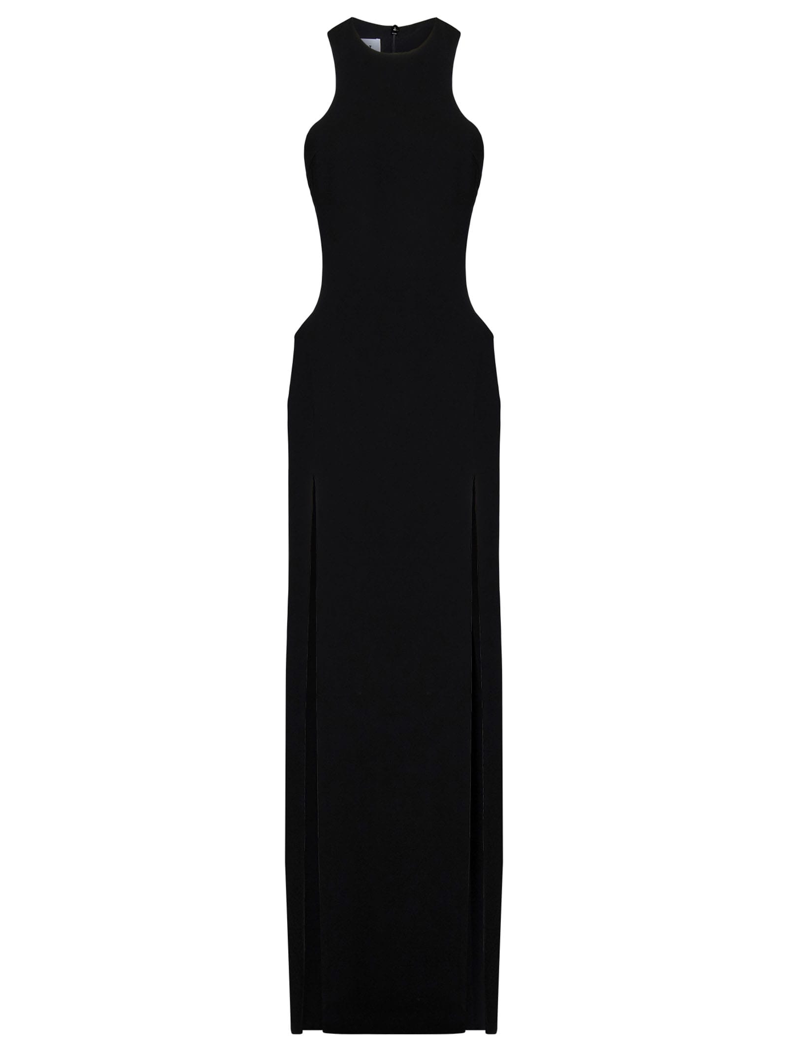 Monot Halter Neck Dress With Back Cutouts Black In Black