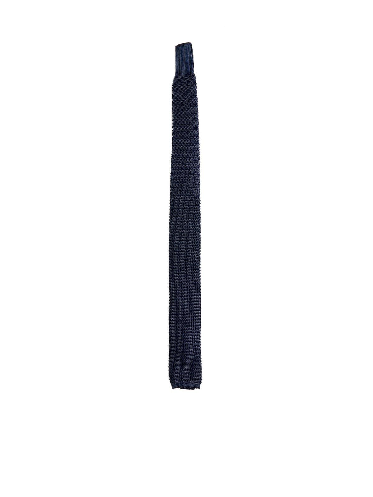 Shop Brunello Cucinelli Square-tip Knitted Tie In Blue