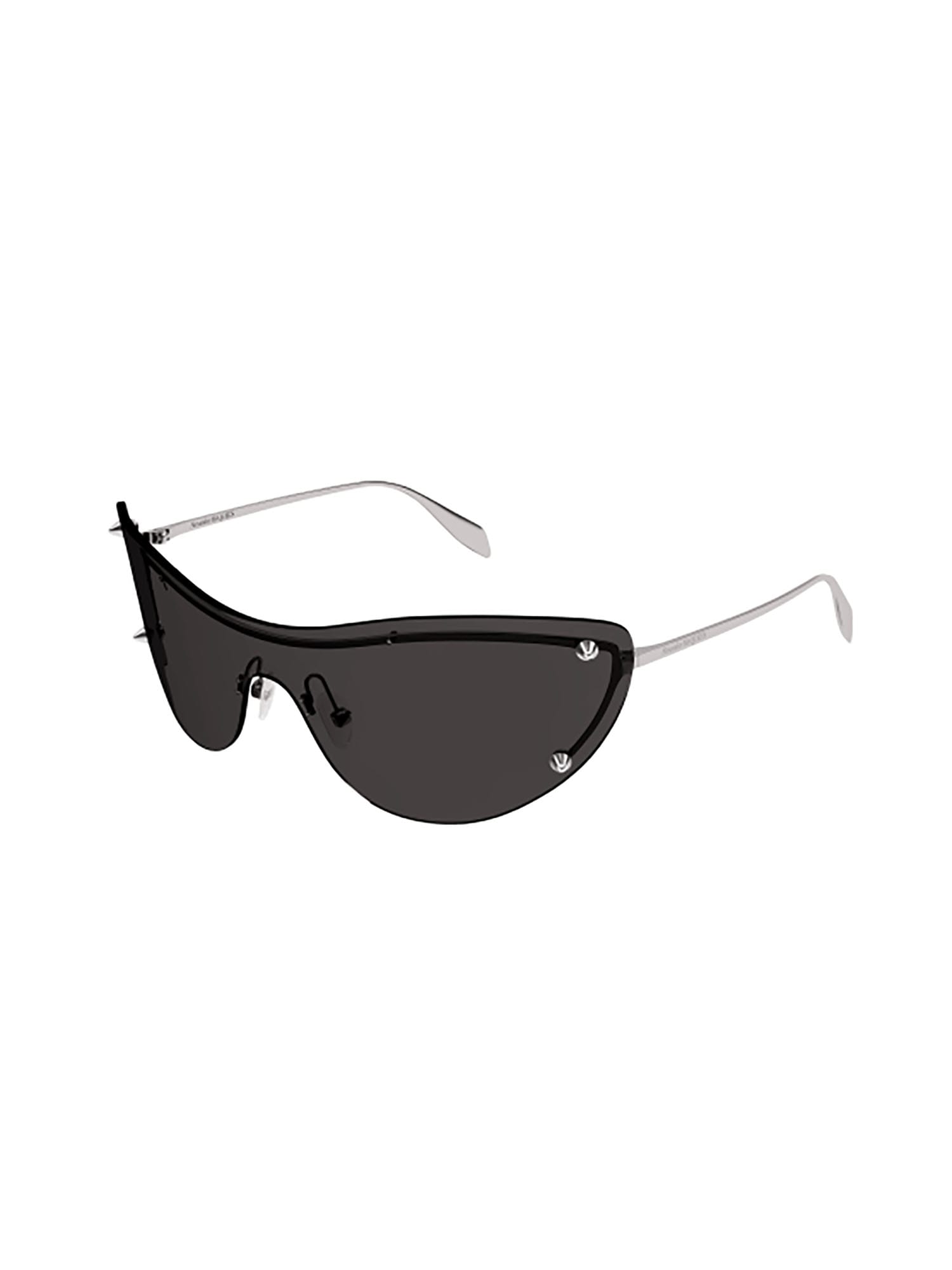 Shop Alexander Mcqueen Am0413s Sunglasses In Silver Silver Grey