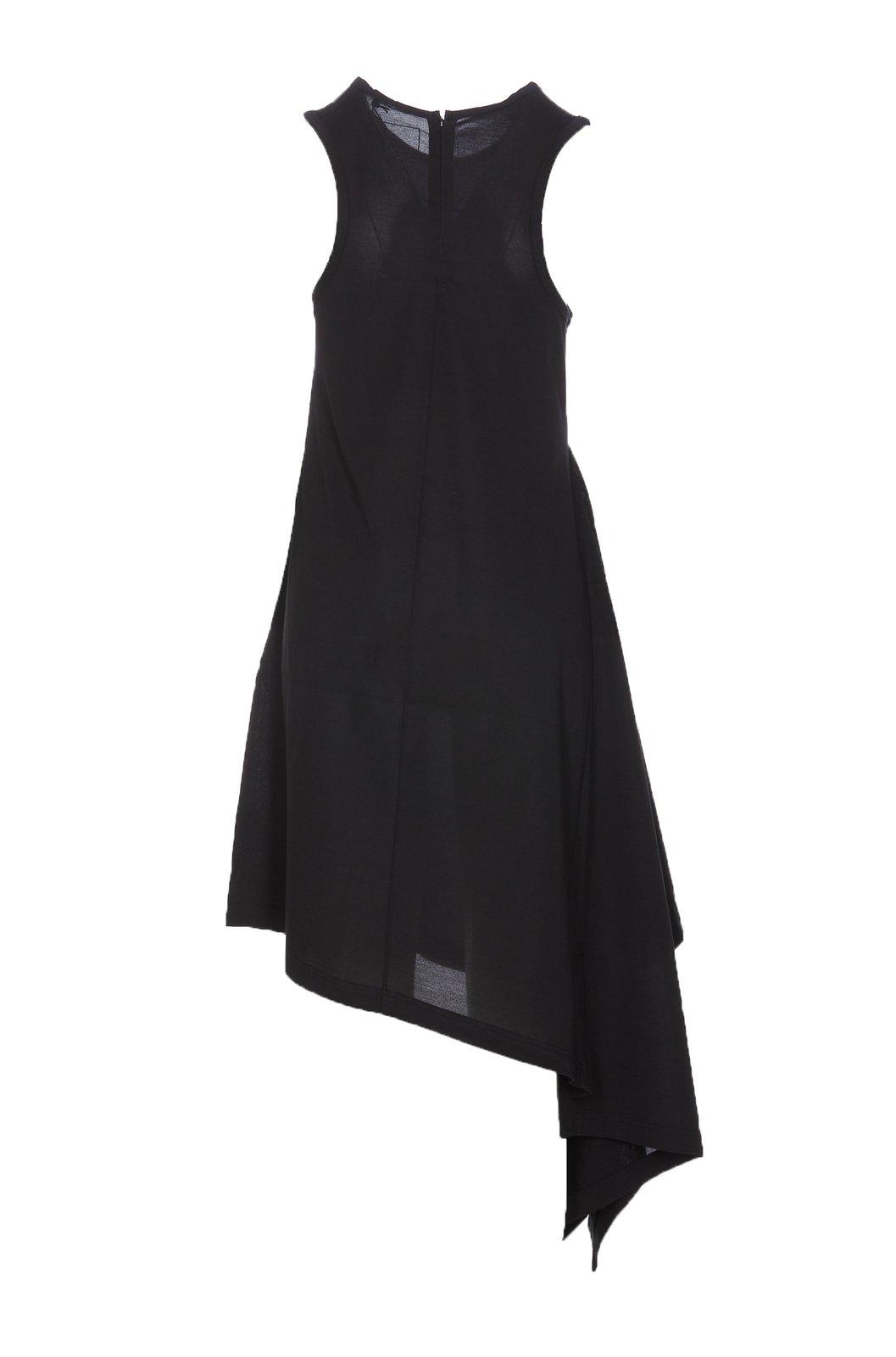 Shop Y-3 Sleeveless Draped Asymmetric Dress In Black