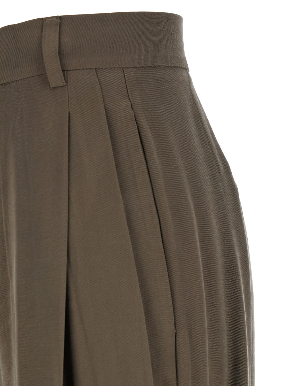 The Andamane Tracy - Low Rise Maxi Flared Pants In Green