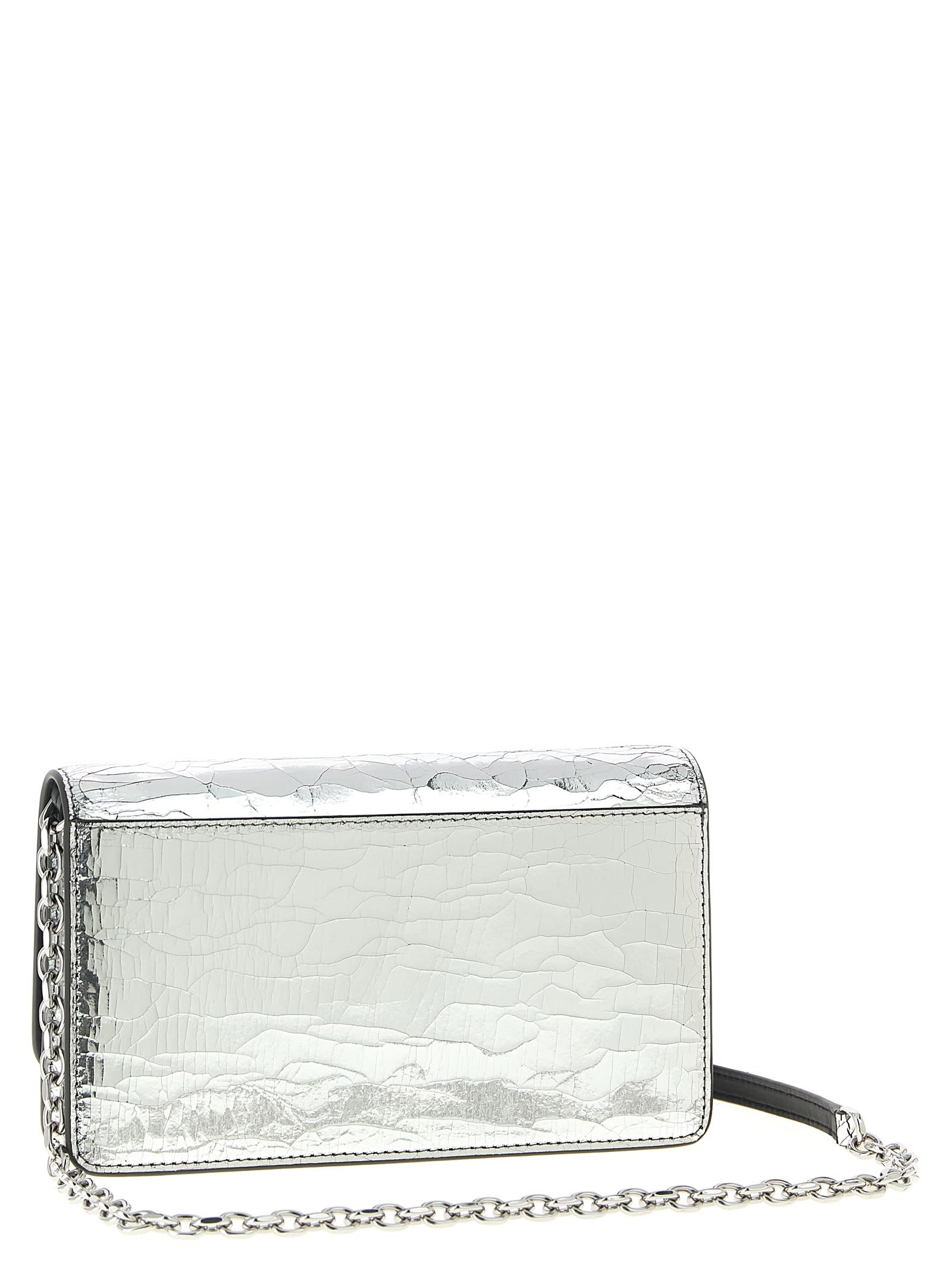 Maison Margiela Wallet On Chain Broken Mirror Wallets And Card Holders Silver In Gray