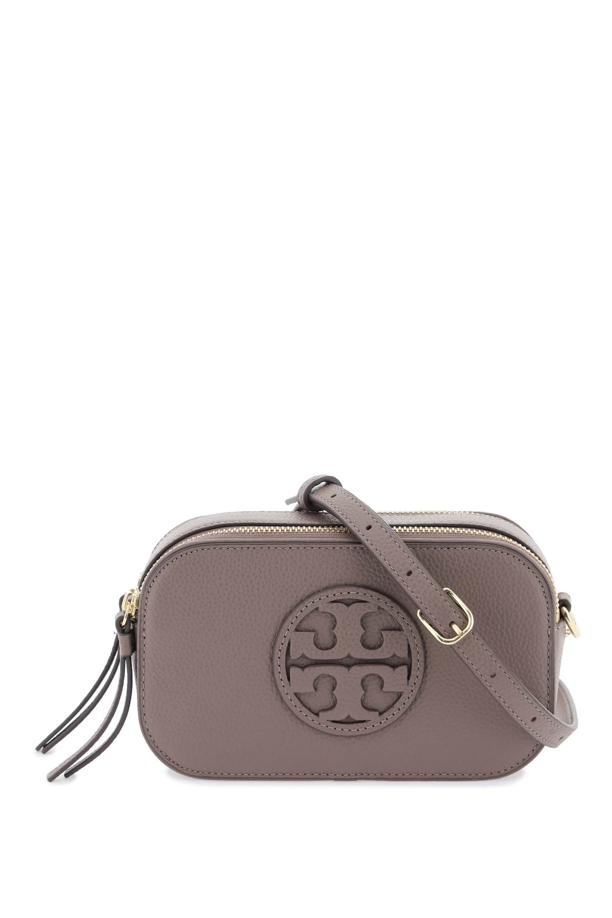 Shop Tory Burch Miller Mini Crossbody Bag In Grey