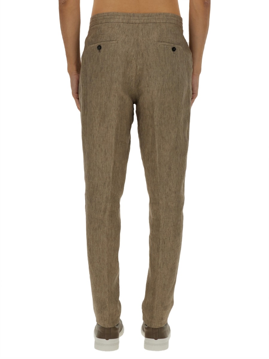 Zegna Stretch Gabardine Denim Jean In Beige