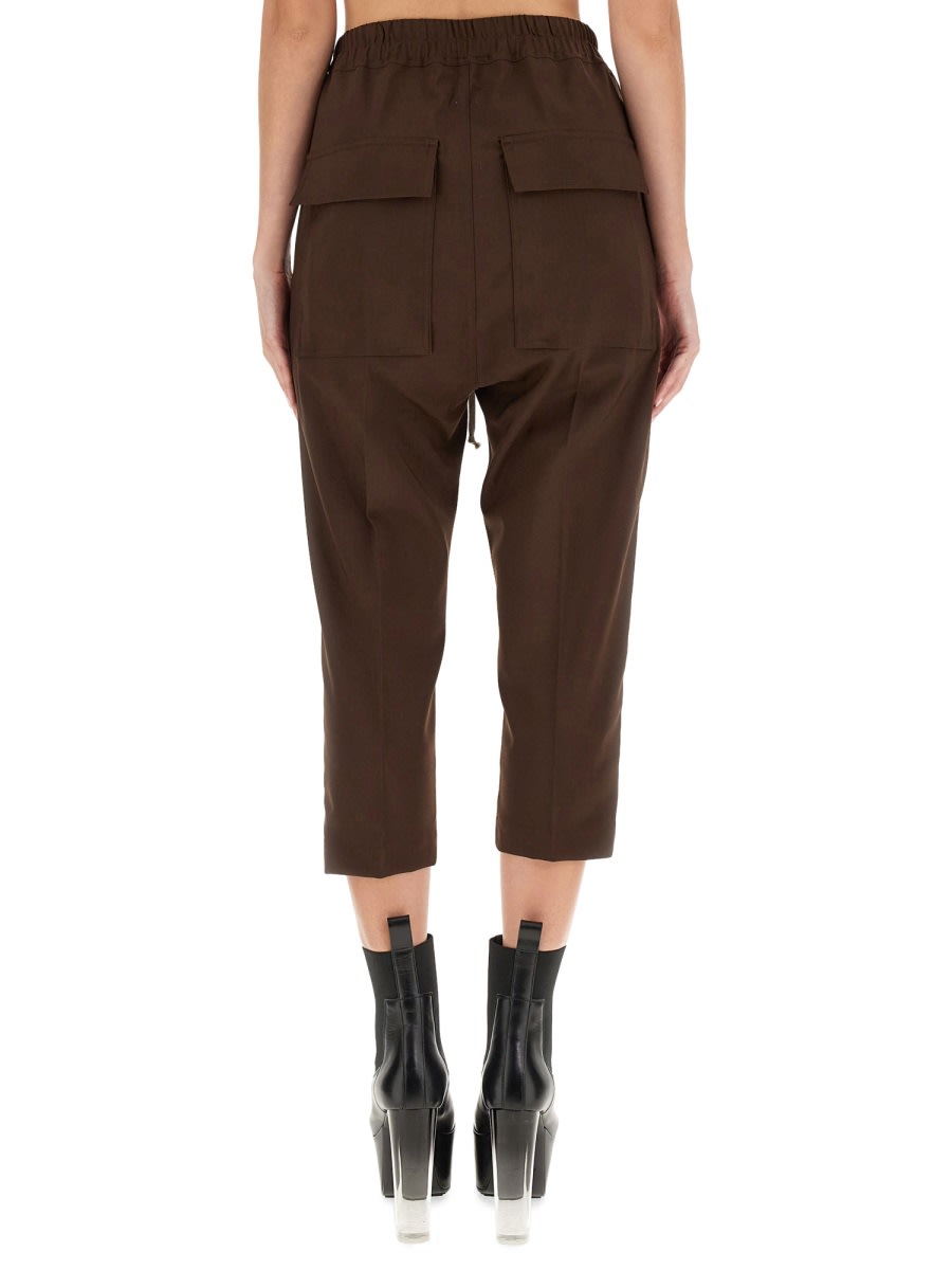 Shop Rick Owens Drawstring Astaires Cropped Pants In Brown