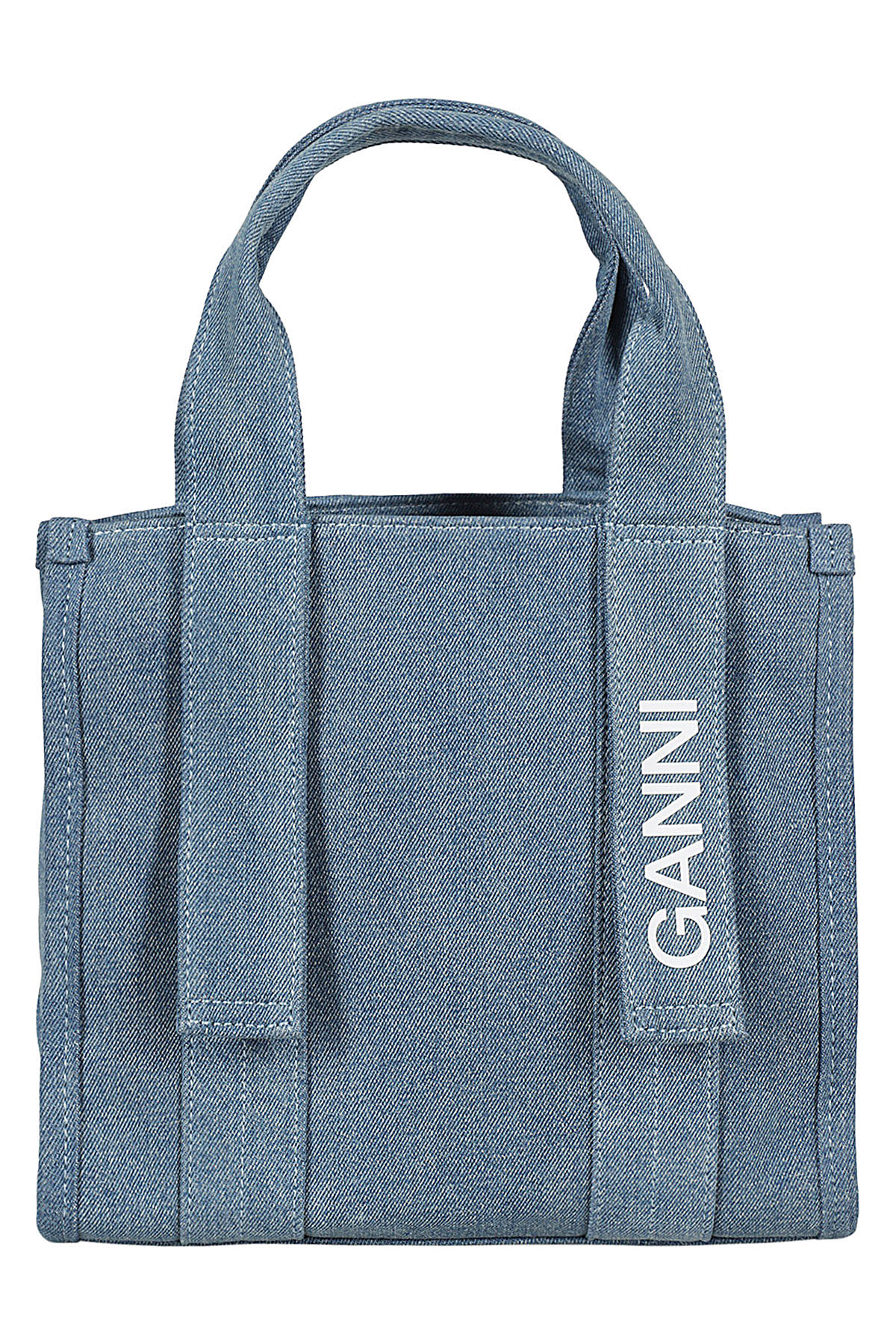 Shop Ganni Recycled Tech Small Tote Denim