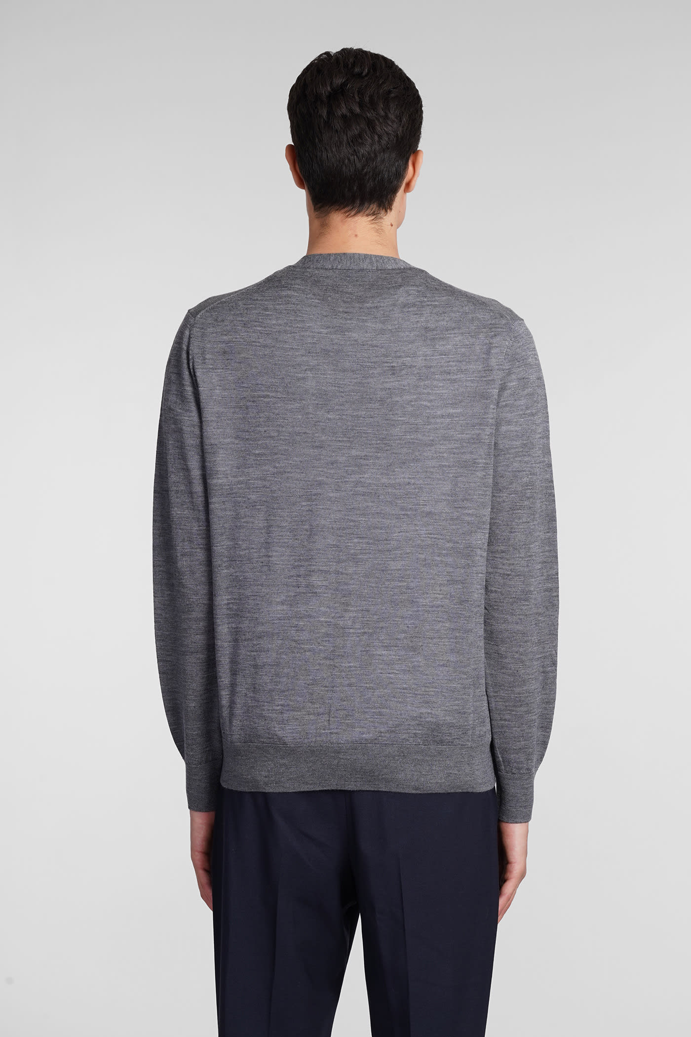 Shop Ballantyne Cardigan In Grey Wool