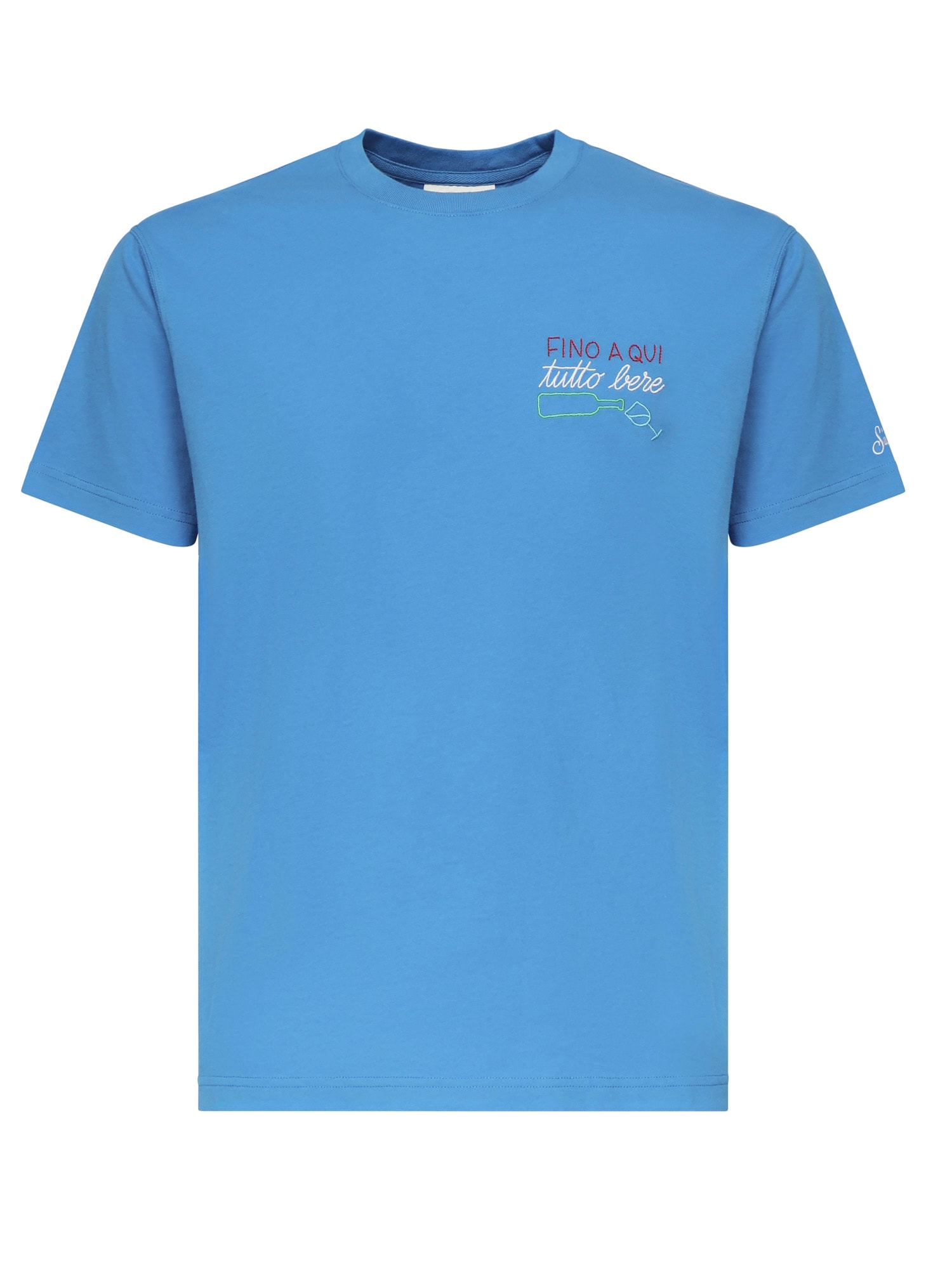 Mc2 Saint Barth Portofino T-shirt With Embroidery In Blue