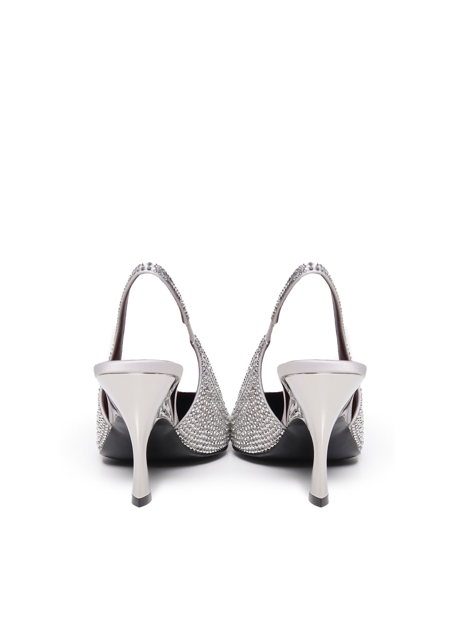 Stella Mccartney Elsa Shiny Pumps In Patent Leather In Silver