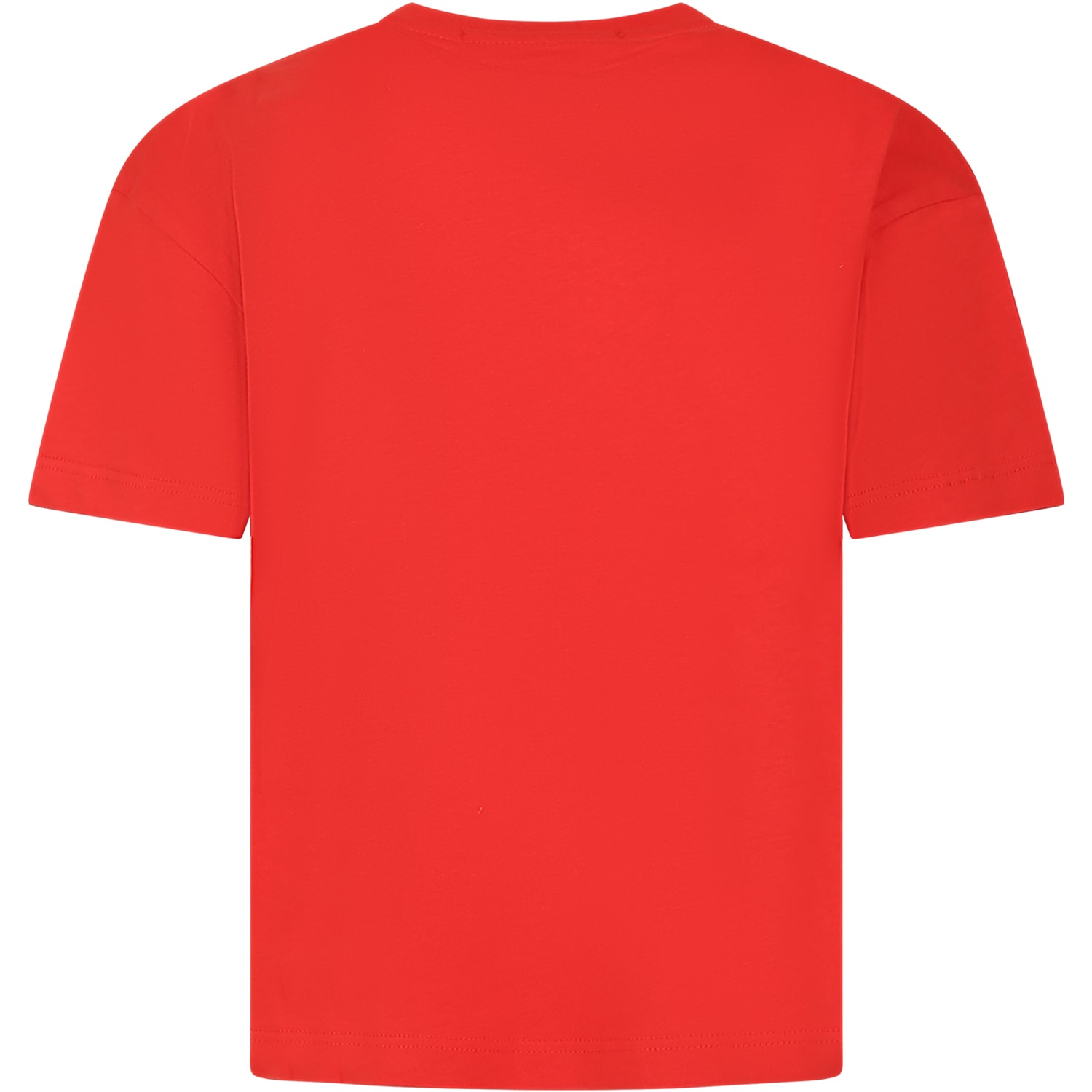 Shop Msgm Red T-shirt For Kids With Logo