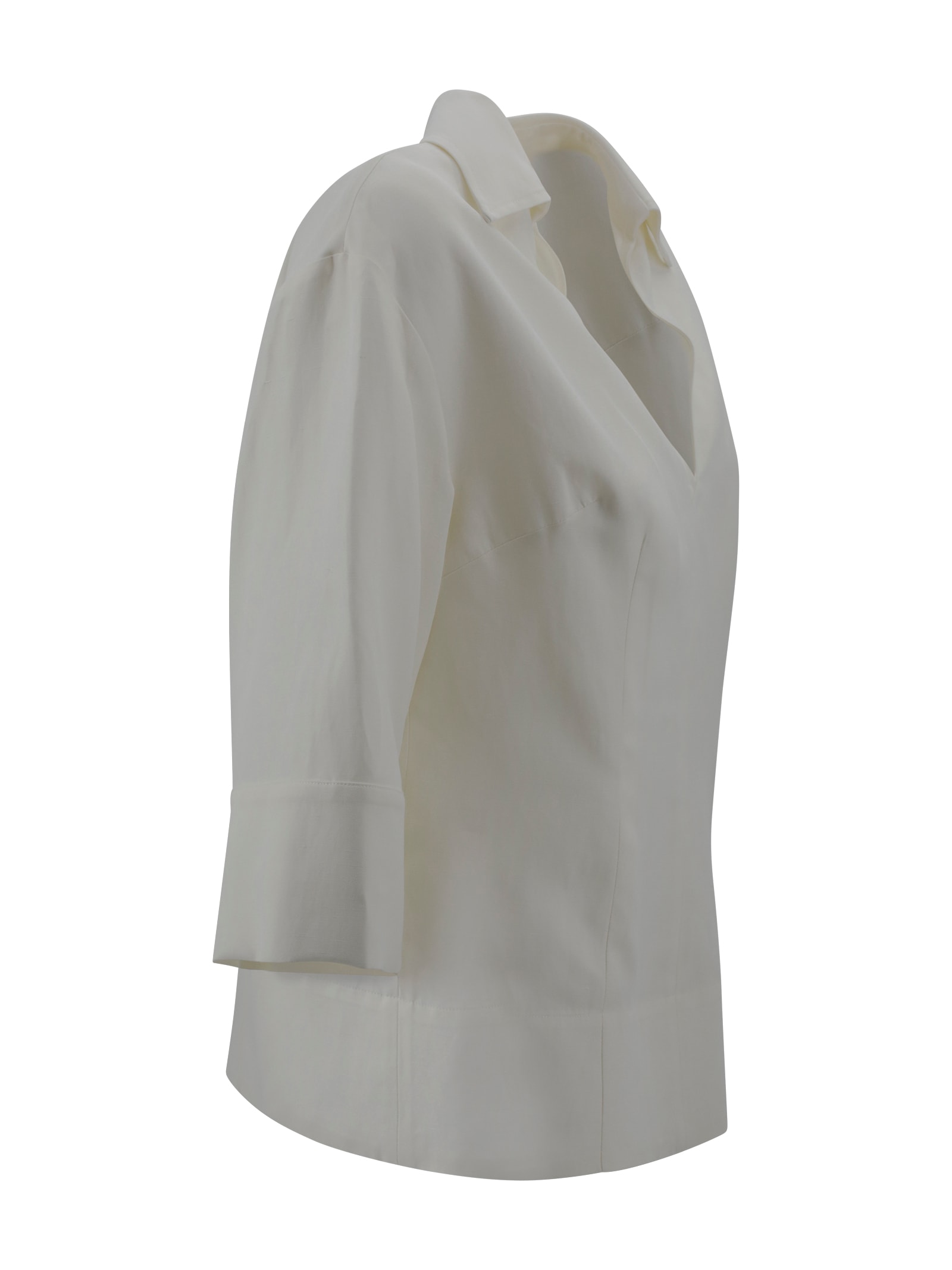 Shop P.a.r.o.s.h V-neck Blouse In Cream