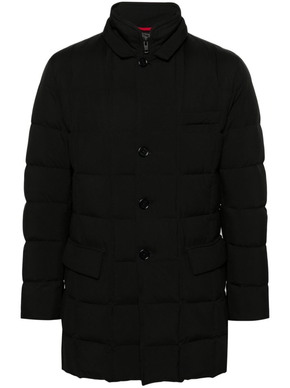 Shop Fay Double Breast Down Jacket In Black