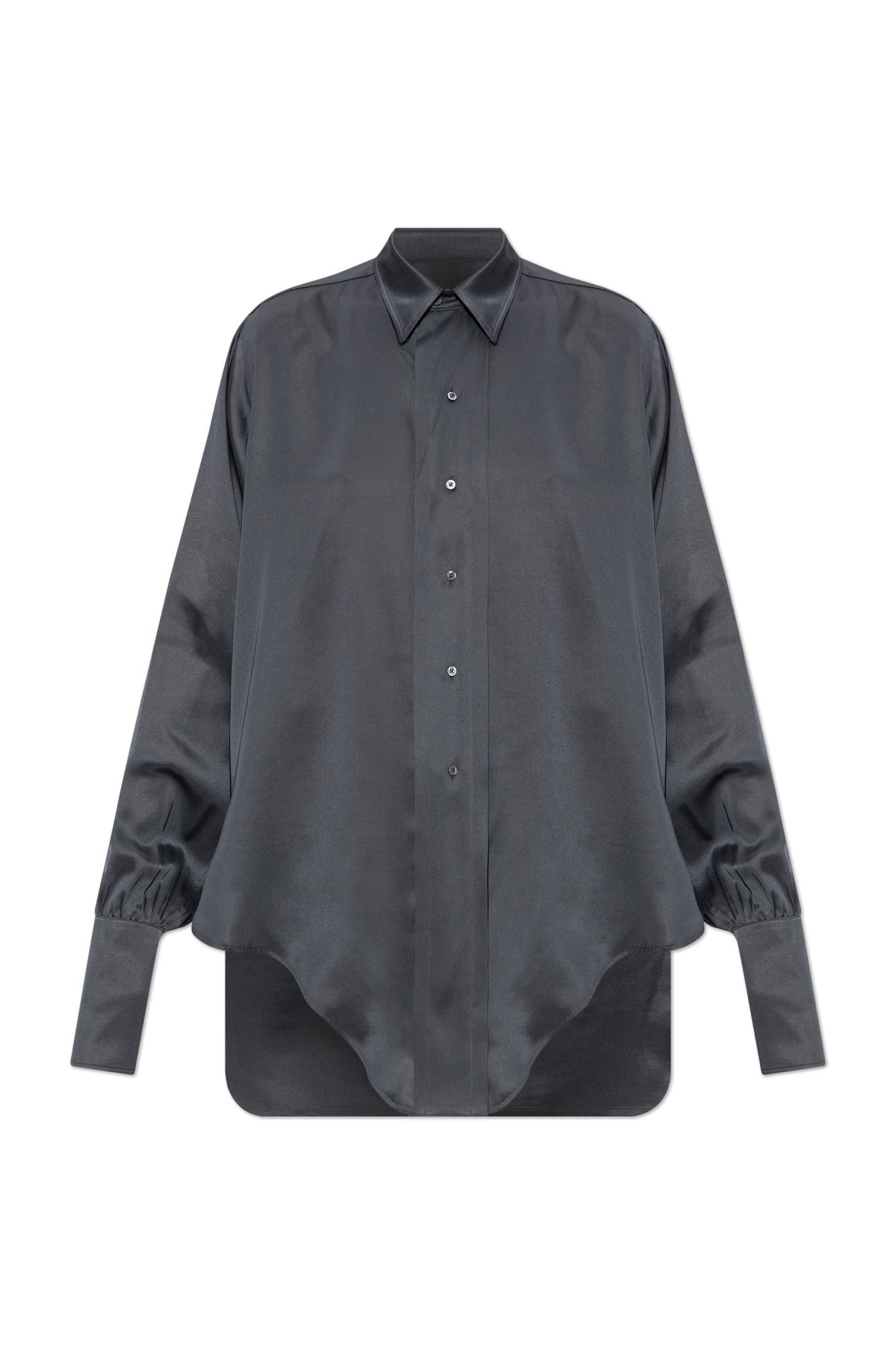 Maison Margiela Satin Shirt In Gray