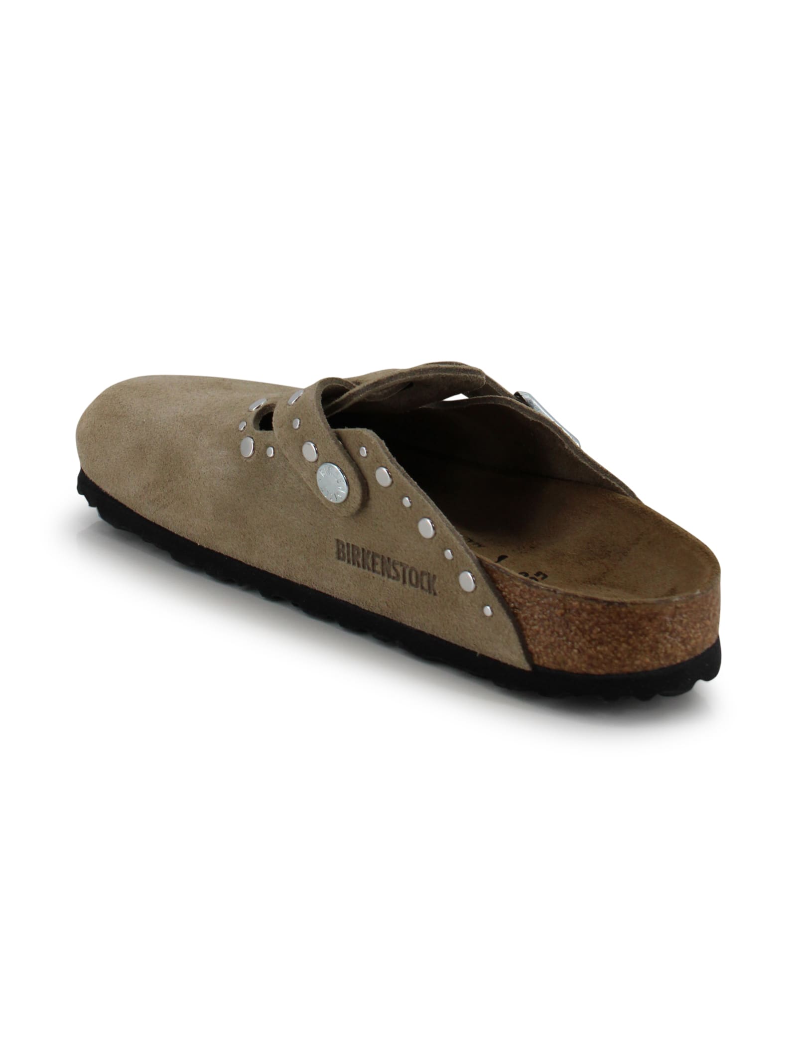 Birkenstock Boston Rivets In Suede In Neutral