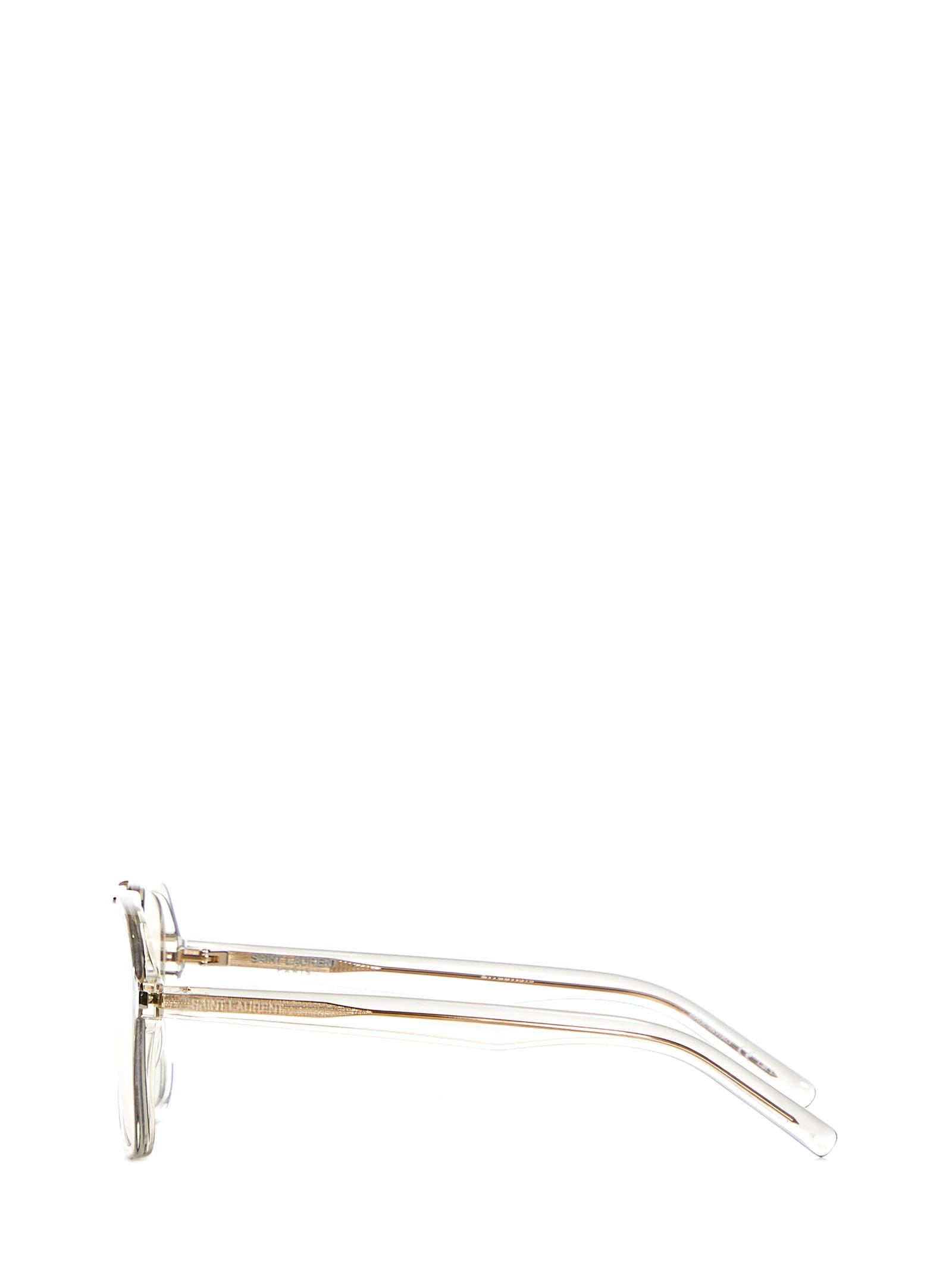 Saint Laurent Transparent Acetate Sl 545 Sunglasses In Creamcreamltyello