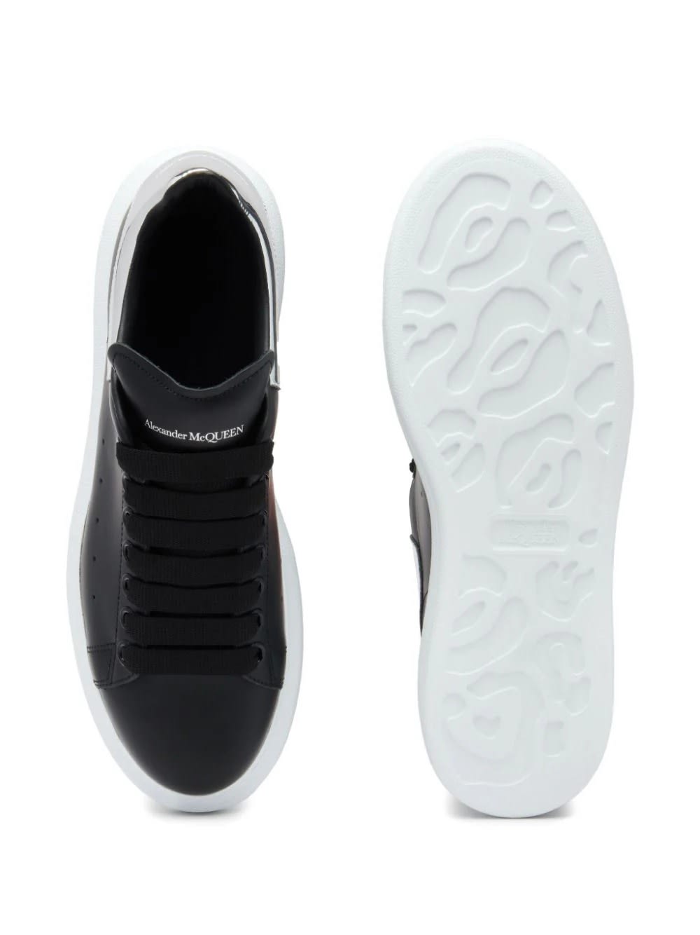 Shop Alexander Mcqueen Oversized Sneakers In Black And Silver