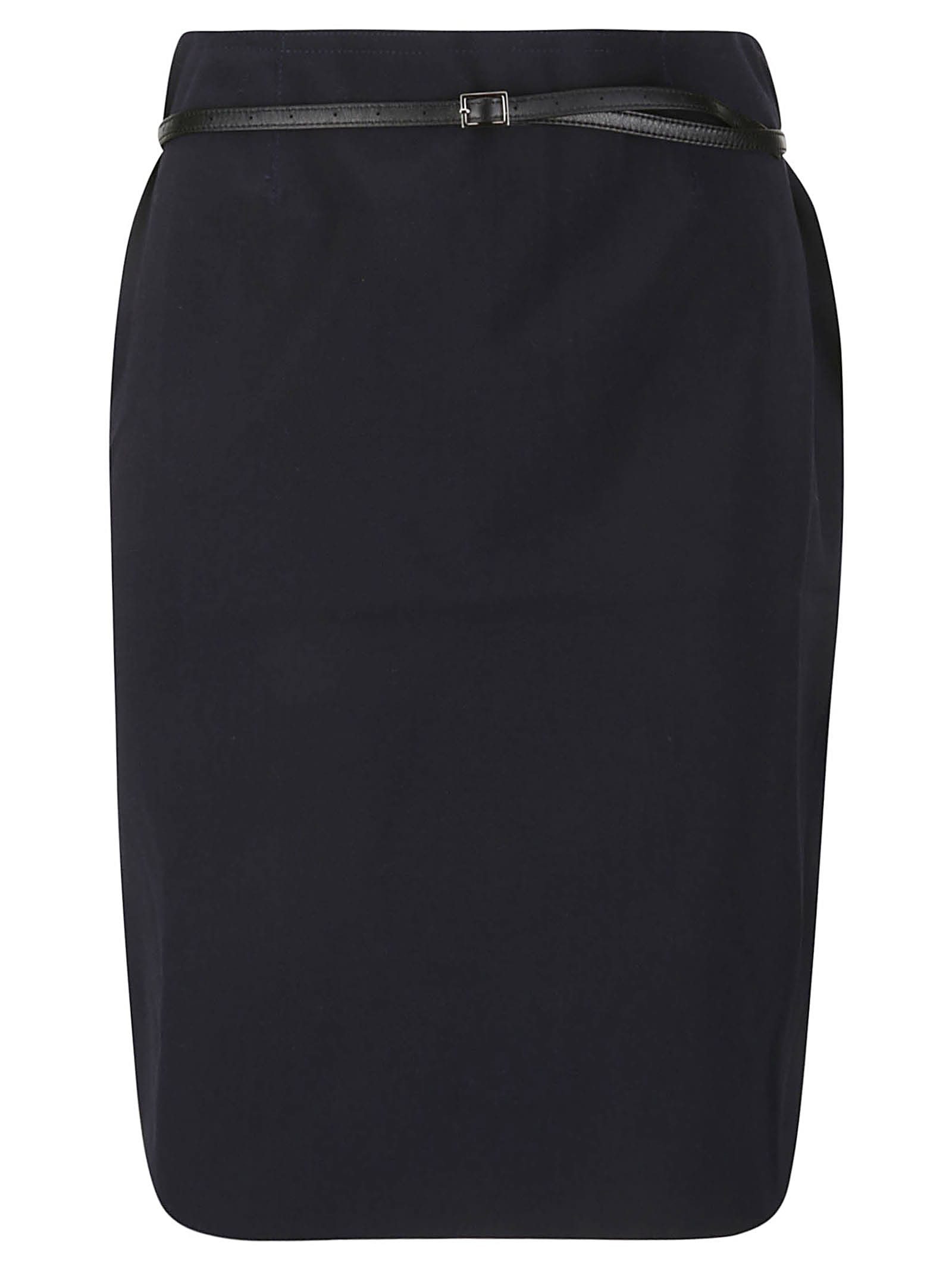 Shop 16arlington Delta Midi Skirt With Leather Belt In Ink