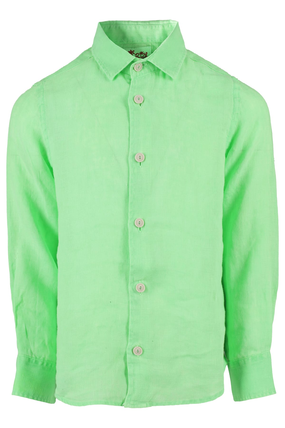 Mc2 Saint Barth Kids' Classic Shirt In Verde Fluo