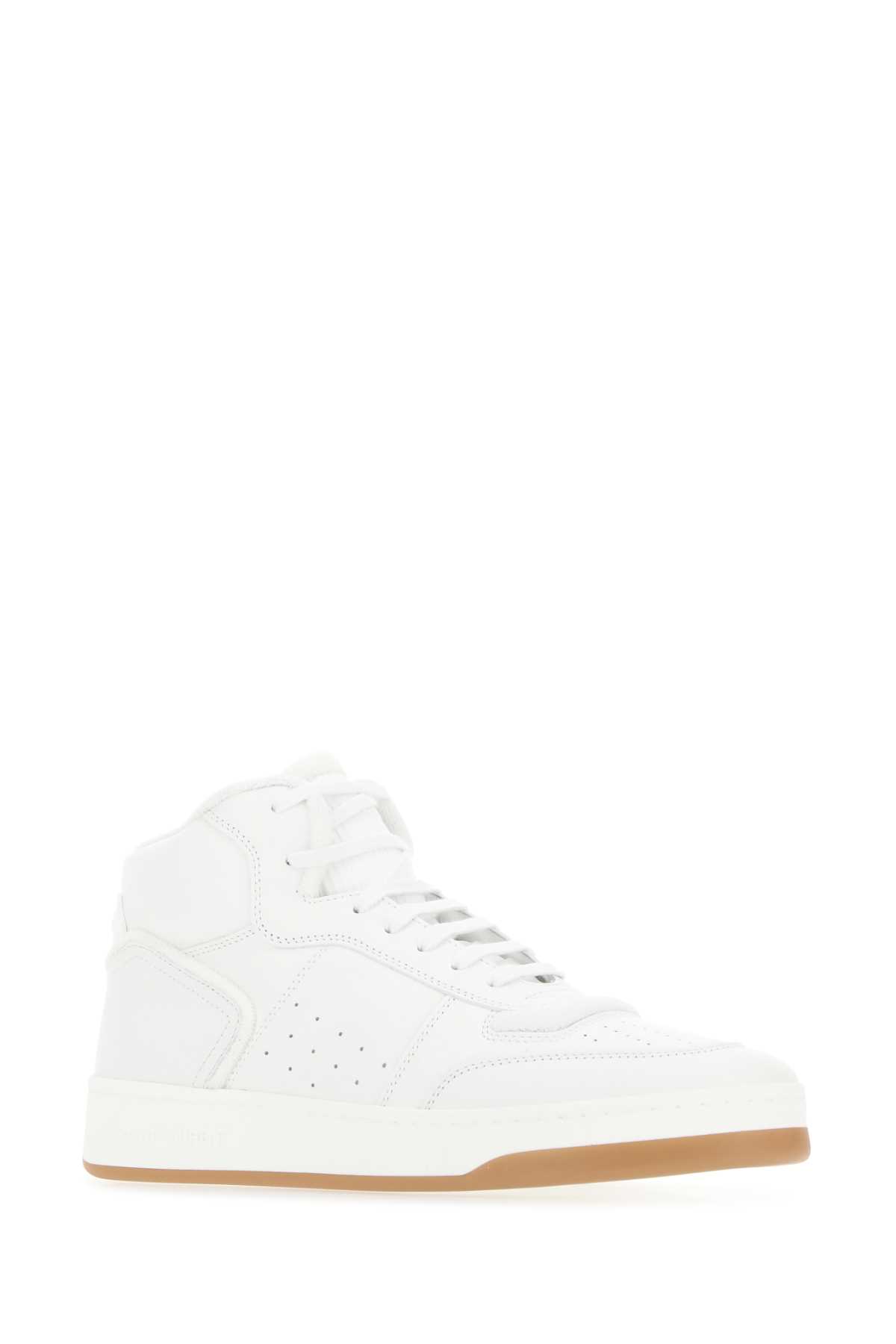 Saint Laurent White Leather Sl/80 Sneakers