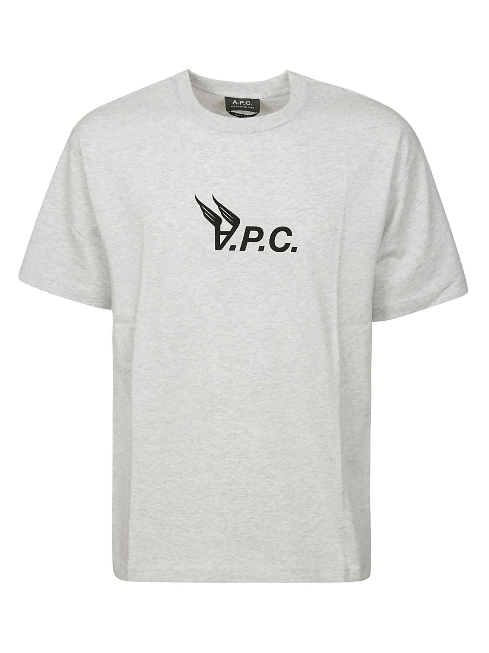 Shop Apc T-shirt Hermance In Plb Heathered Light Grey