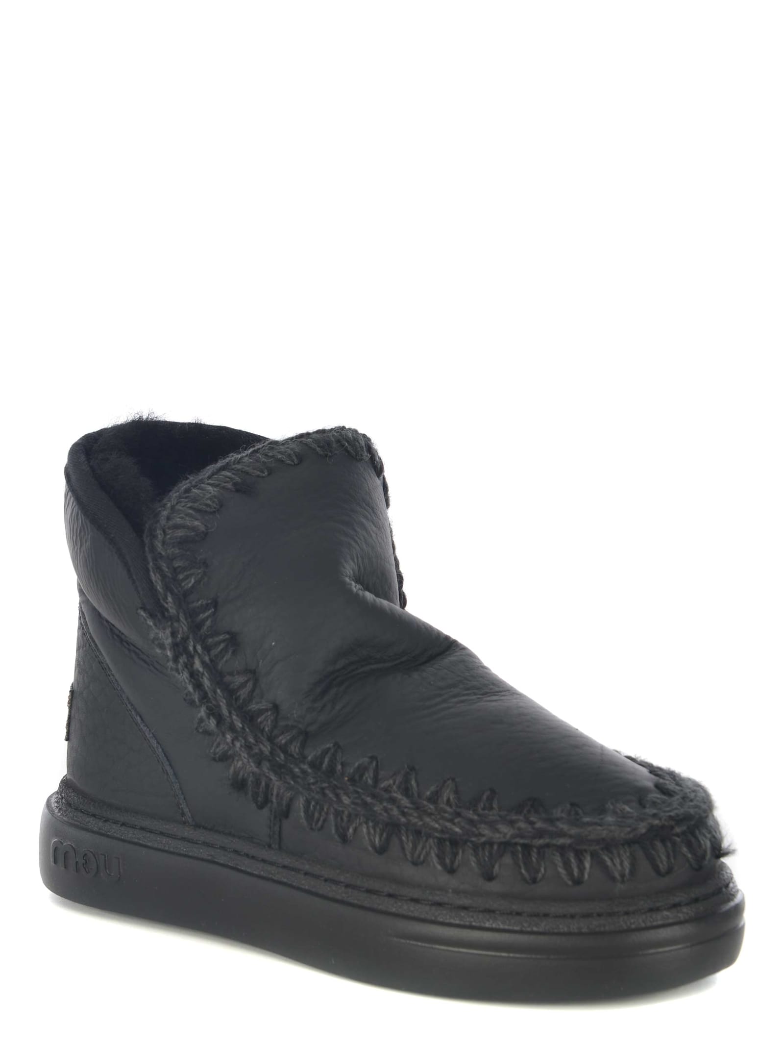 Shop Mou Boots  Eskimo Bold Made Of Genuine Leather In Black