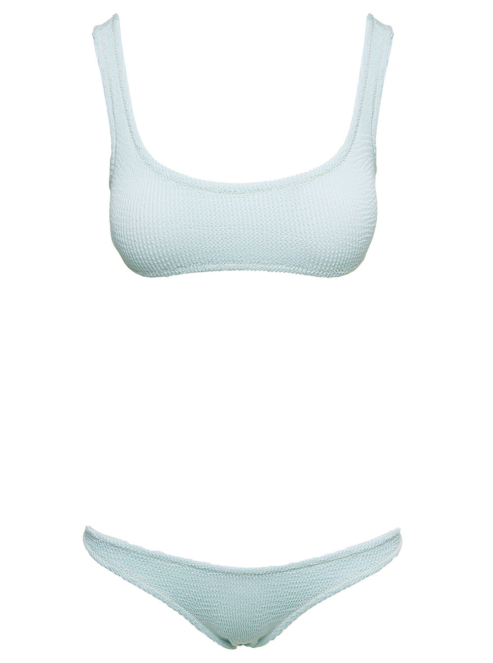 Shop Reina Olga Ginny Light Blue Bandeau Style Bikini Set With High-waisted Bottoms In Polyamide Woman In Non Definito