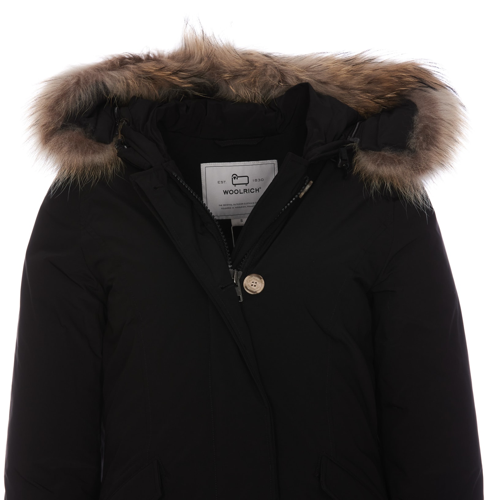 Woolrich Luxury Artic Racoon Parka In Black