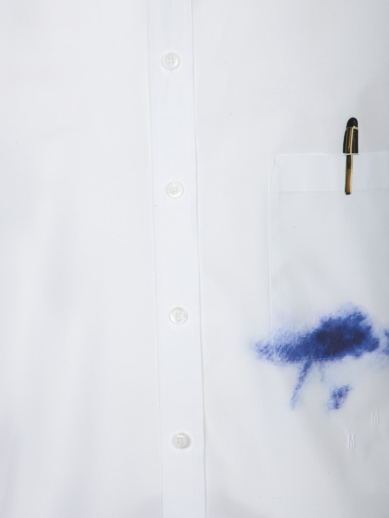Moschino Office Inspiration Stretch Poplin Shirt In White