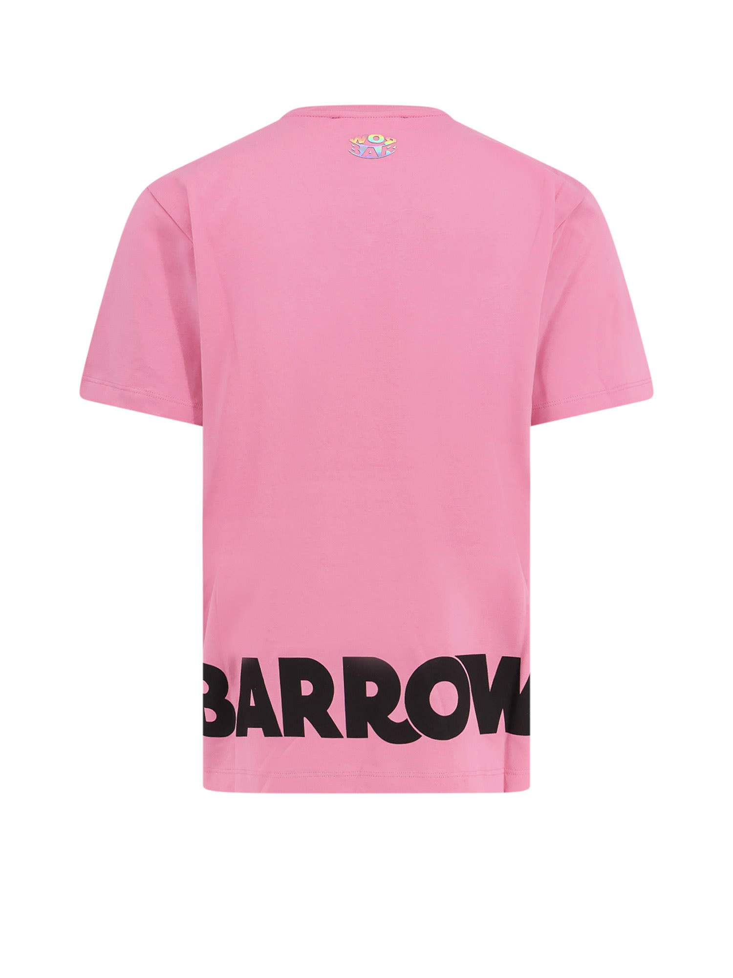 Barrow T-shirt Unisex Con Motivo Volto In Prism Pink