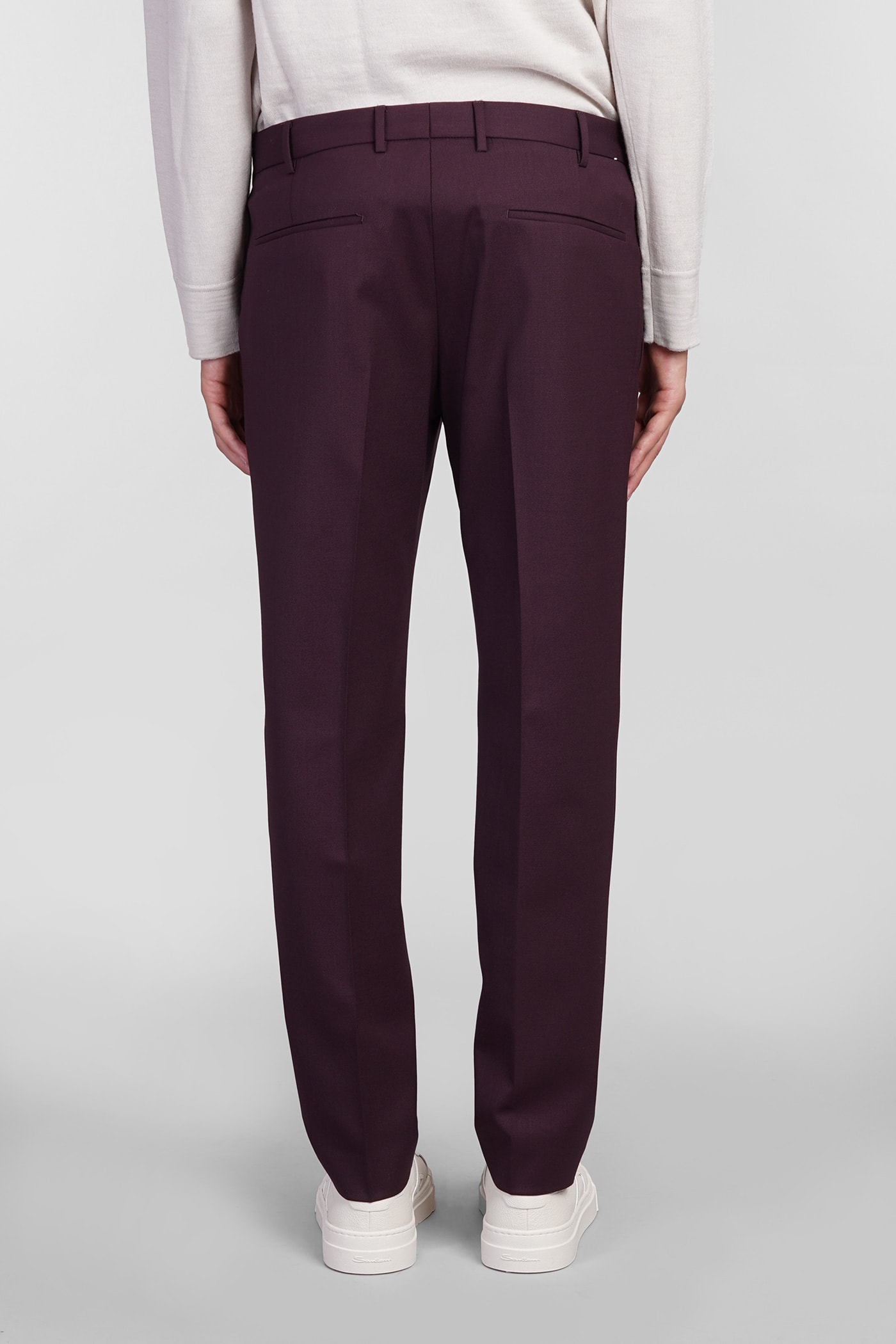 PT TORINO PANTS IN BORDEAUX WOOL 