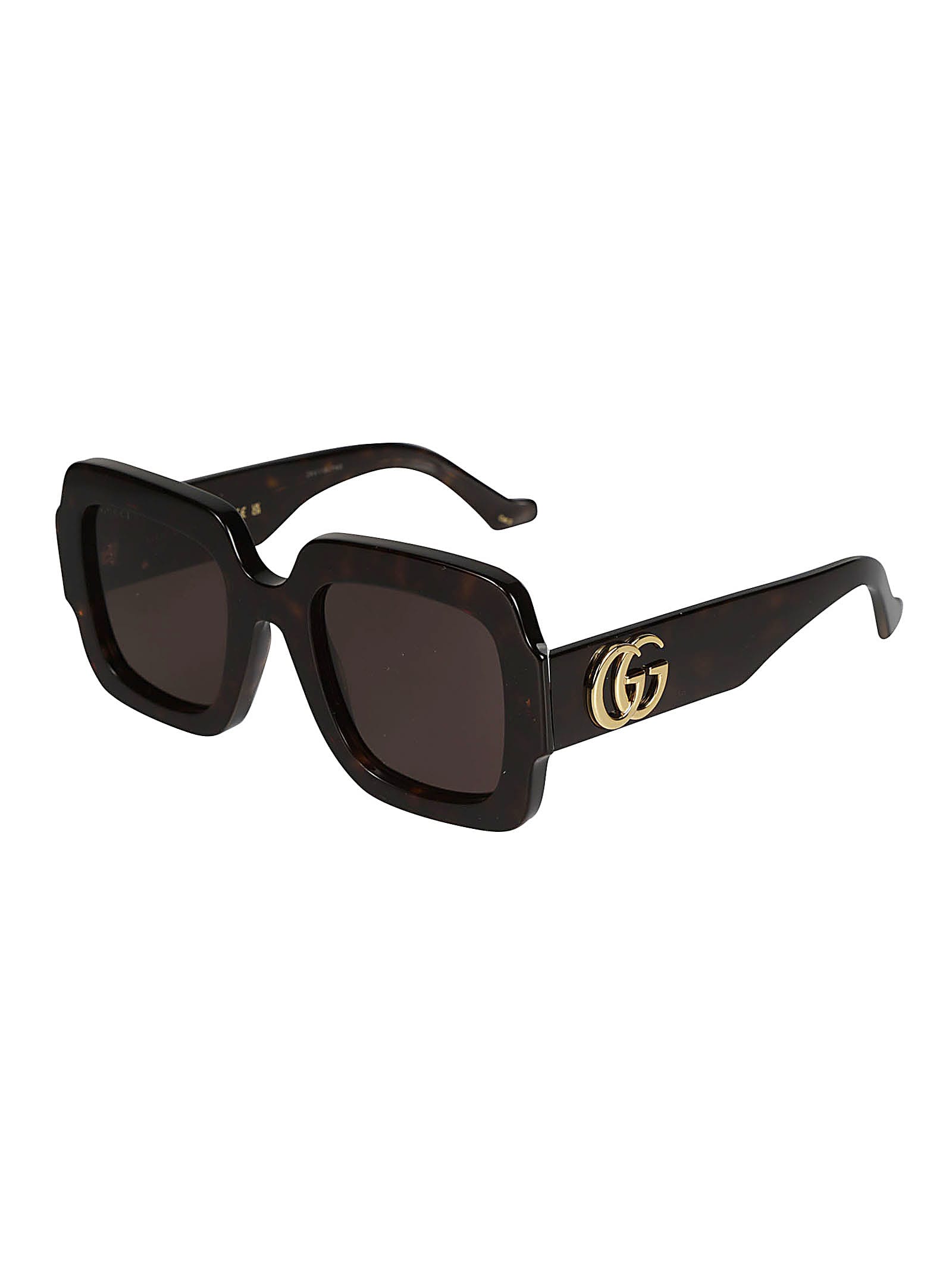 Shop Gucci Thick Square Sunglasses In Havana