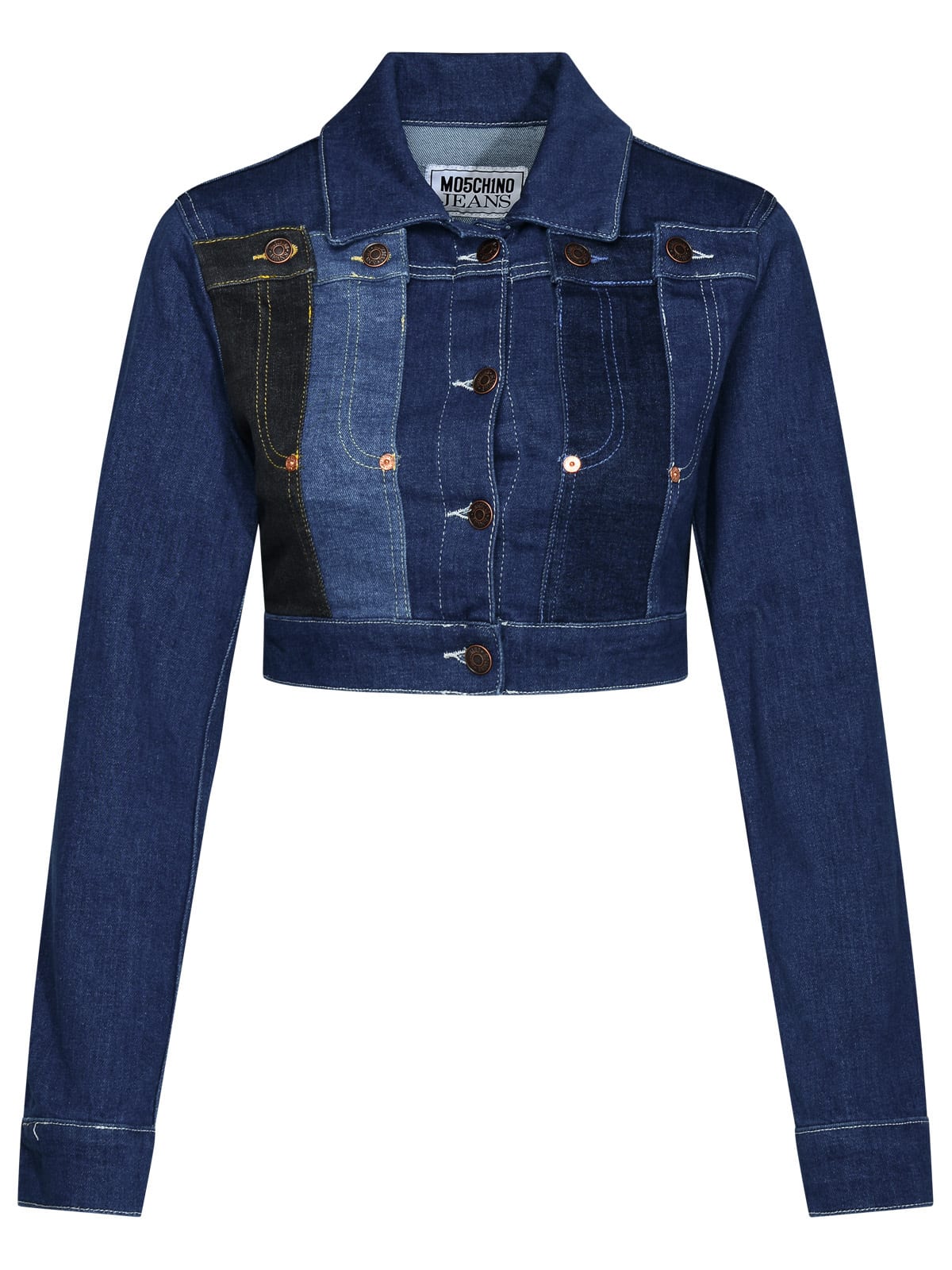 Shop M05ch1n0 Jeans Blue Cotton Jacket