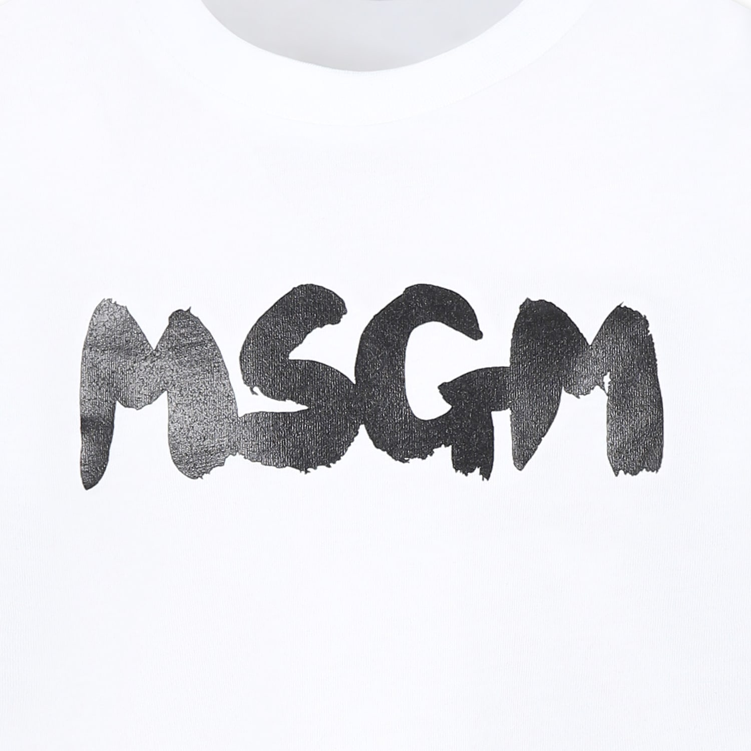 Shop Msgm White T-shirt For Kids With Logo