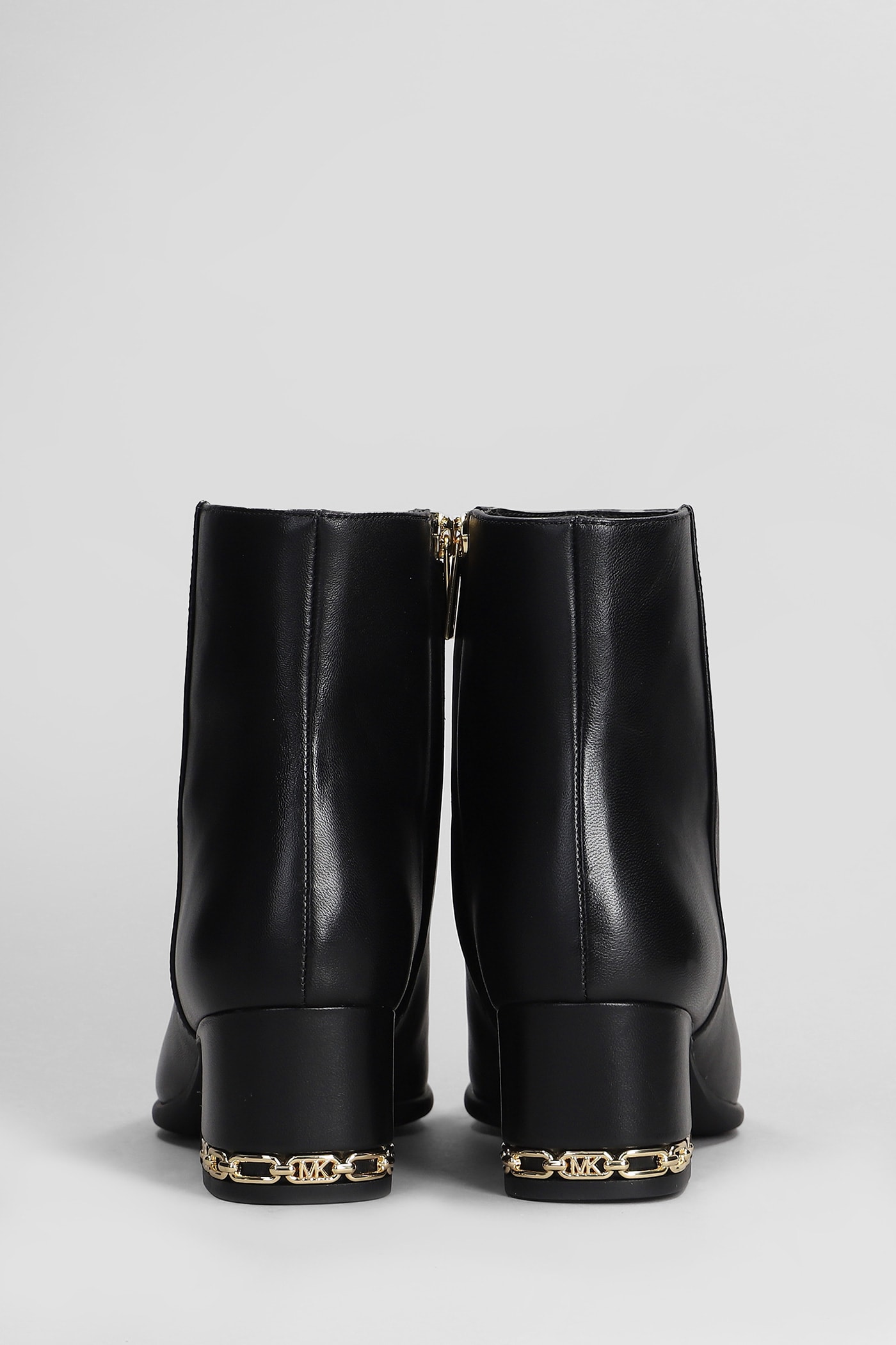 Shop Michael Kors June Flex High Heels Ankle Boots In Black Leather