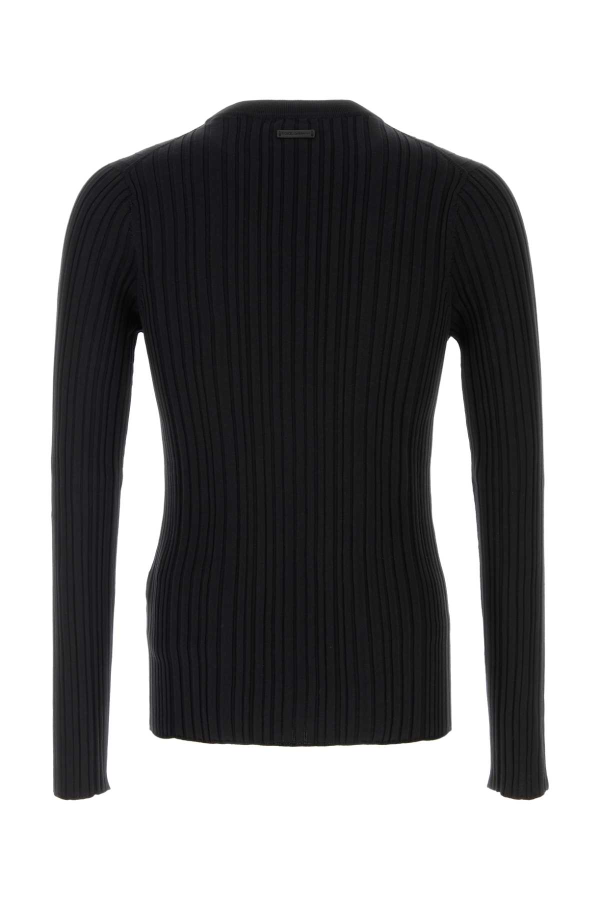 Dolce & Gabbana Distressed Technical Ribbed Linen In Black