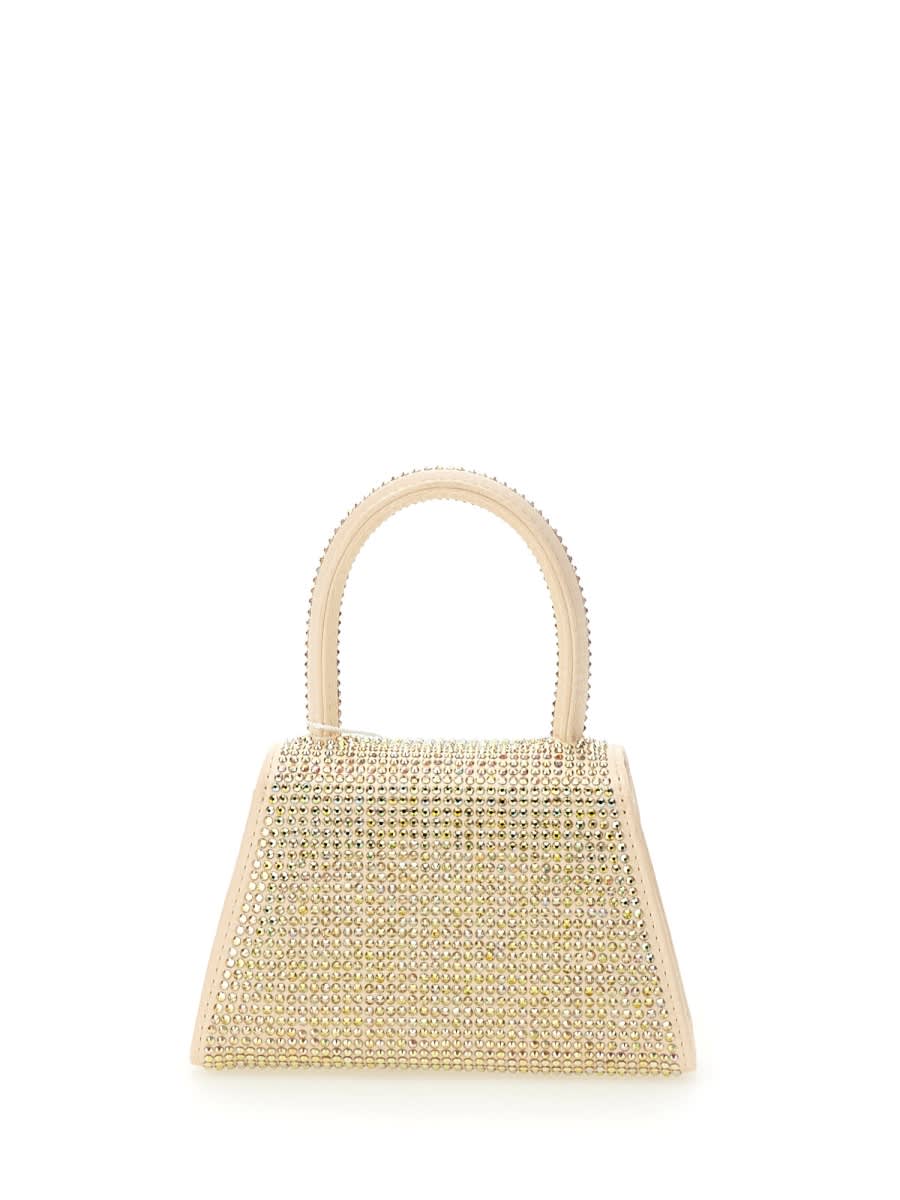 Shop Self-portrait Bow Micro Bag In Gold