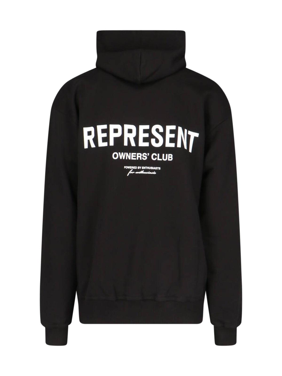 Shop Represent Owners Club Hoodie Sweatshirt In Black